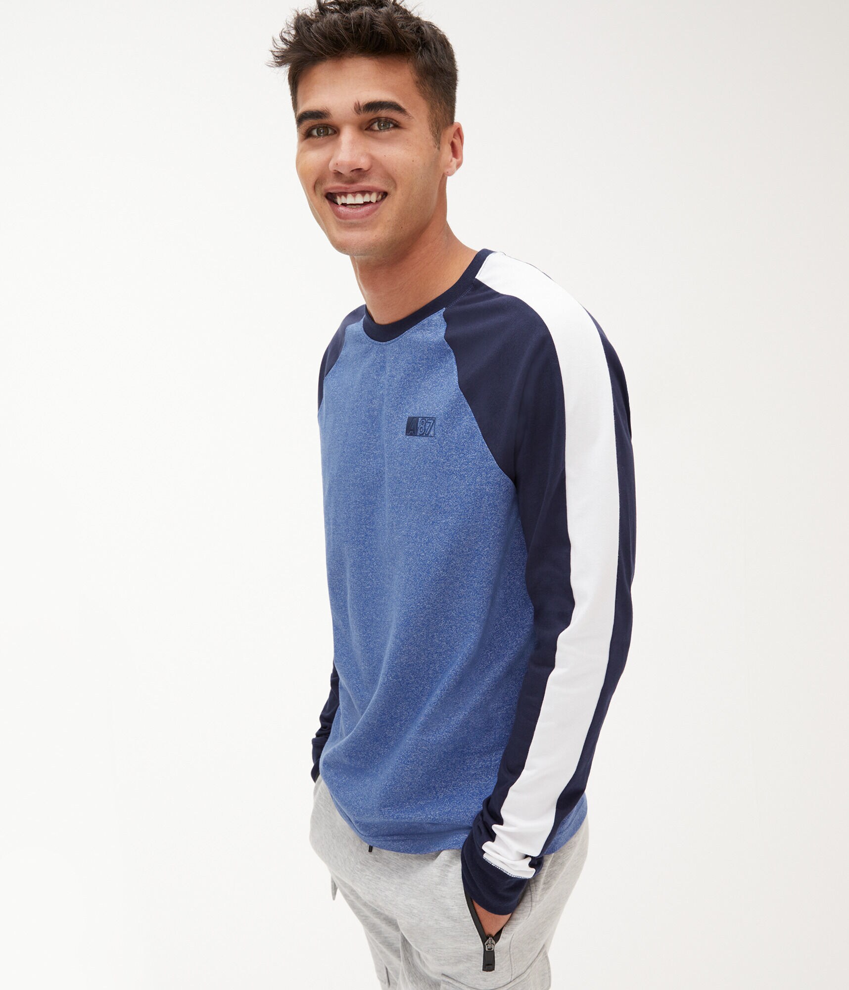 Long Sleeve A87 Stretch Raglan Graphic Tee***