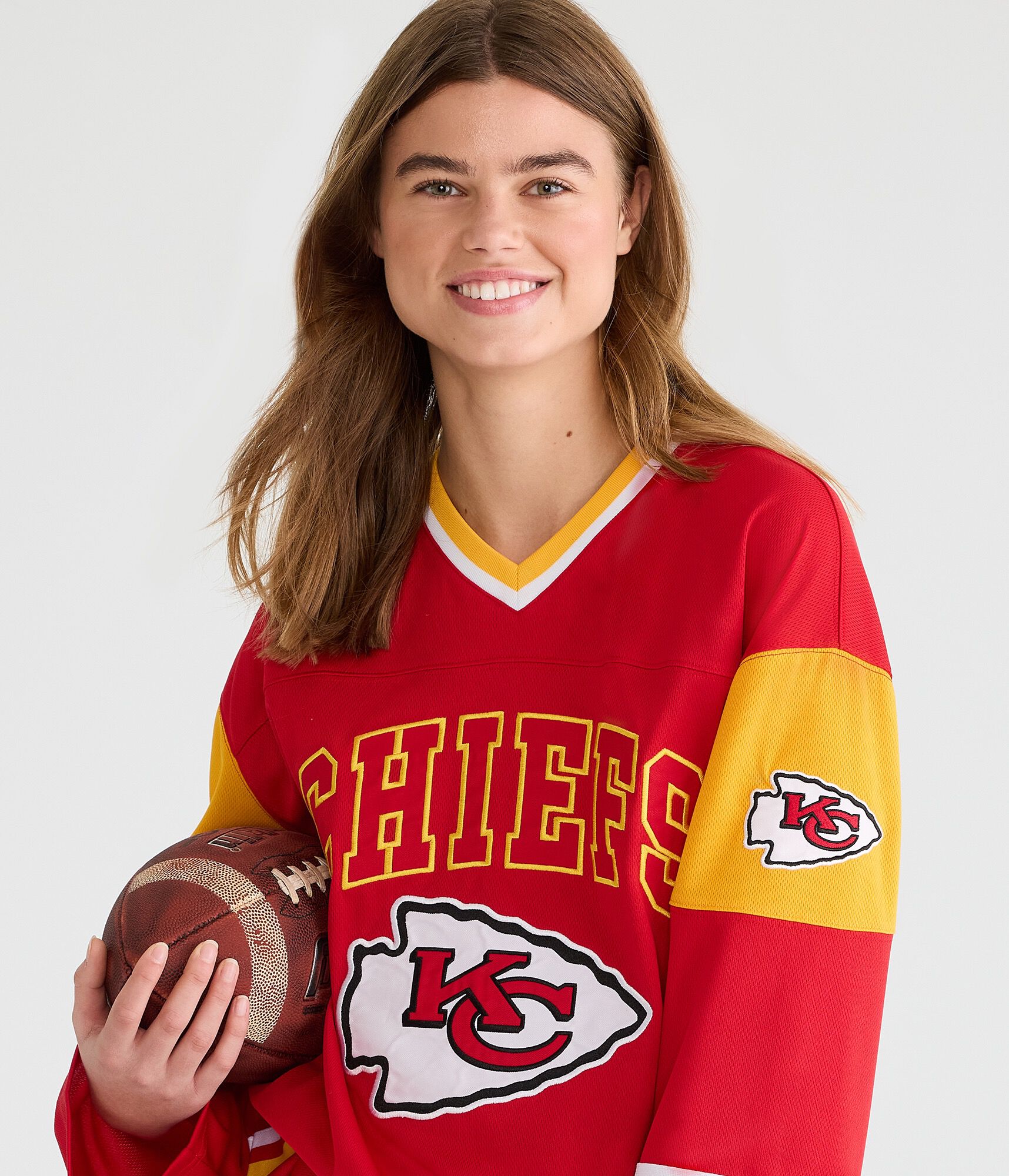 Long Sleeve Kansas City Chiefs V-Neck Top