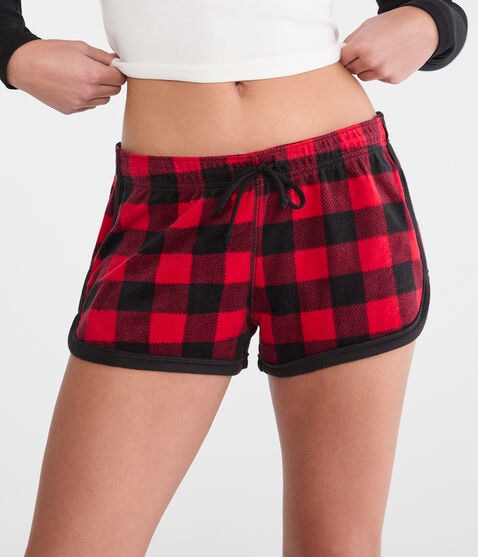 Buffalo Plaid Polyfleece Sleep Shorts Buffalo Plaid Polyfleece Sleep Shorts