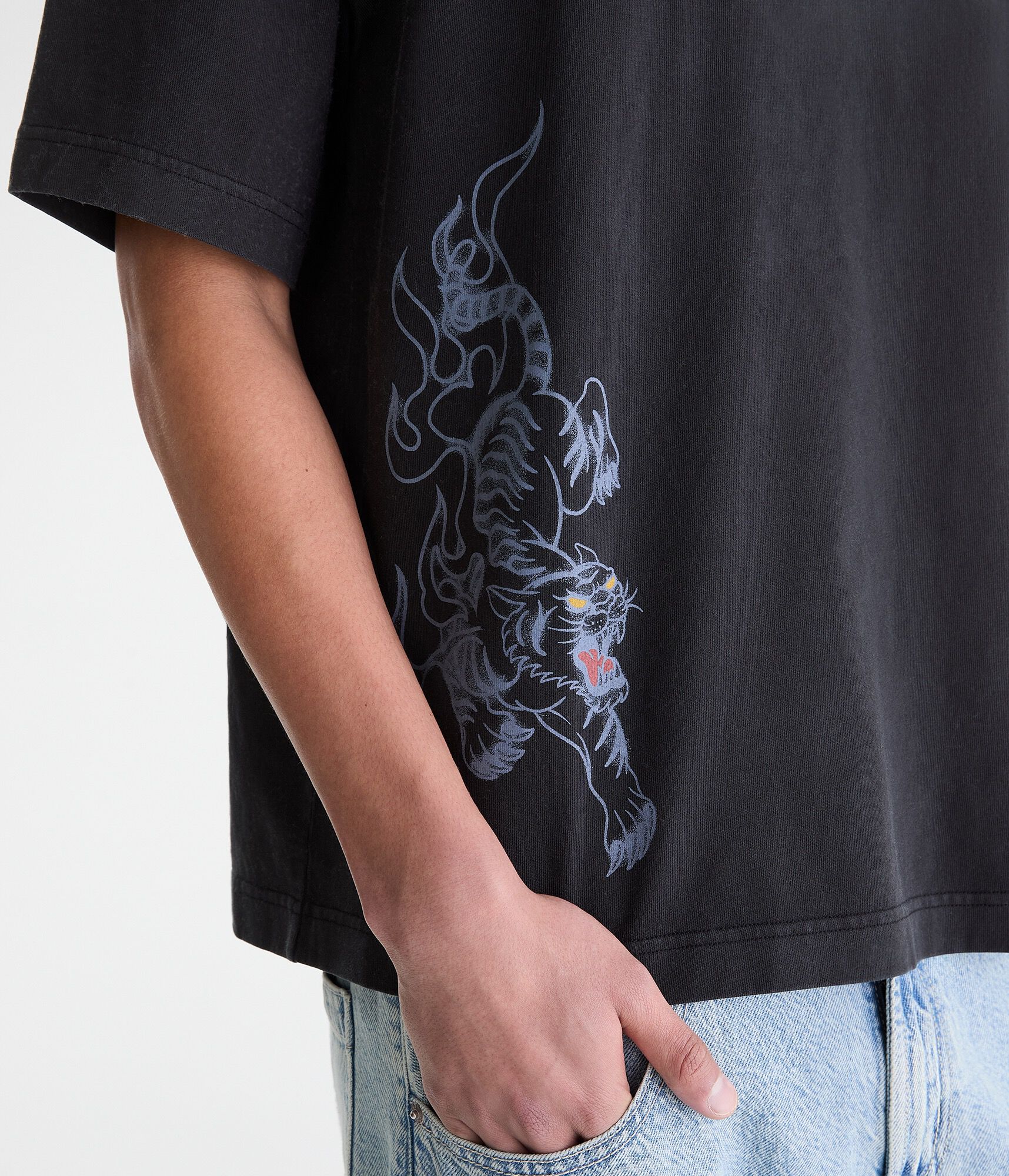 Fire Tiger Washed Graphic Tee