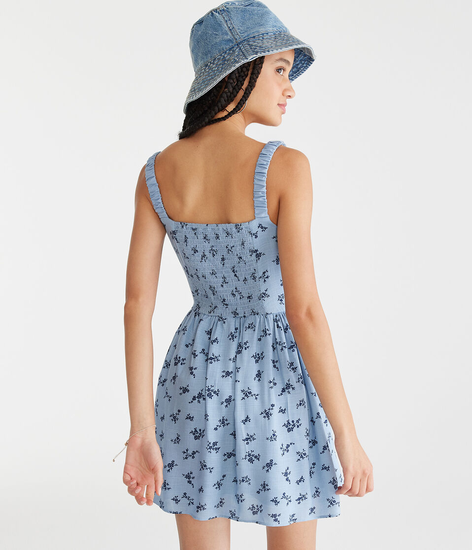 Floral Scoop-Neck Corset Fit & Flare Dress Floral Scoop-Neck Corset Fit & Flare Dress