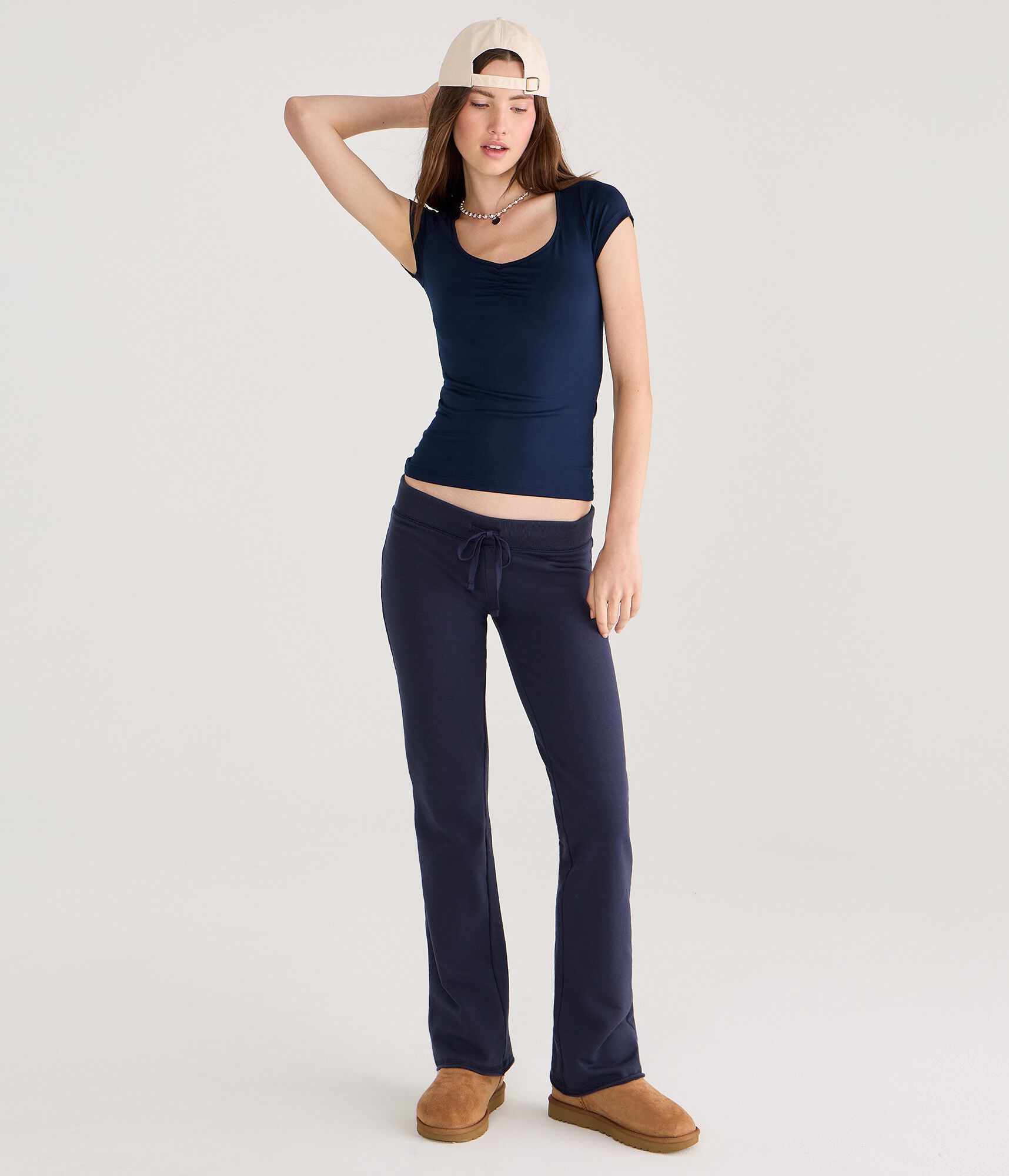 Buttery Soft Cinched Scoop-Neck Tee