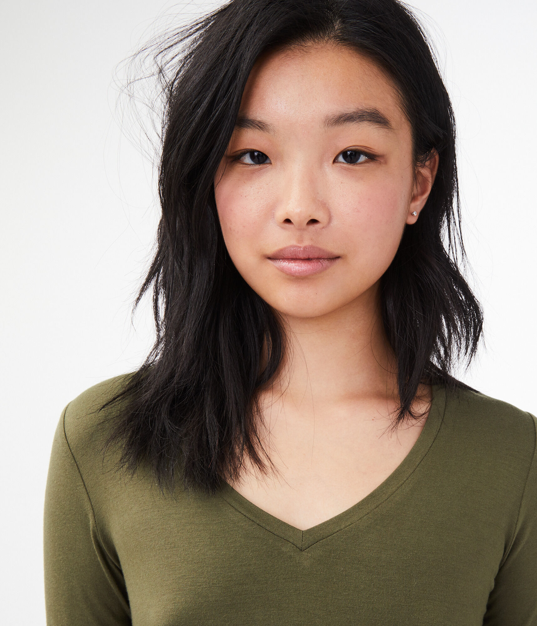 Long Sleeve Seriously Soft Solid V-Neck Tee