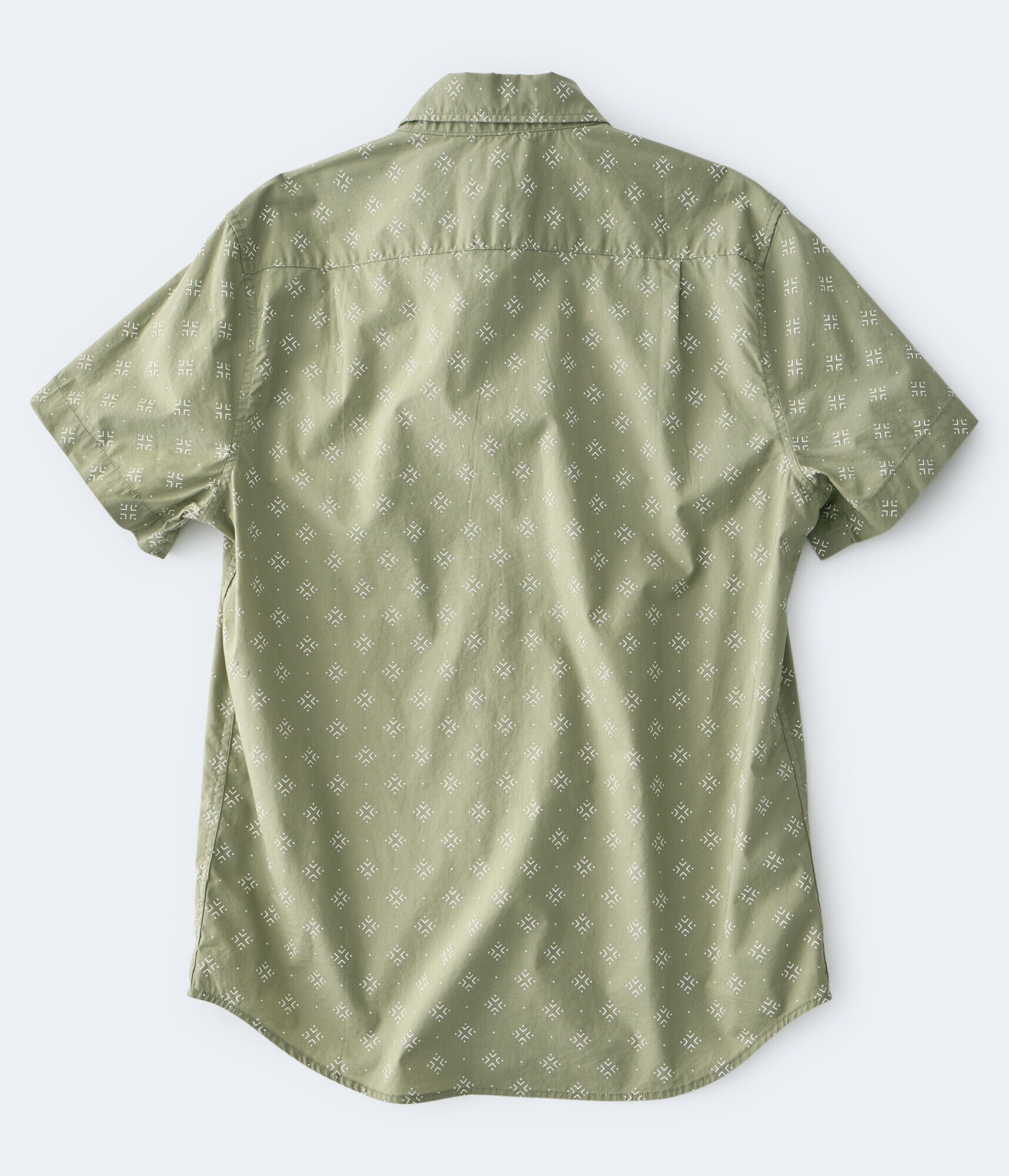 Geometric Diamond-Print Button-Down Shirt