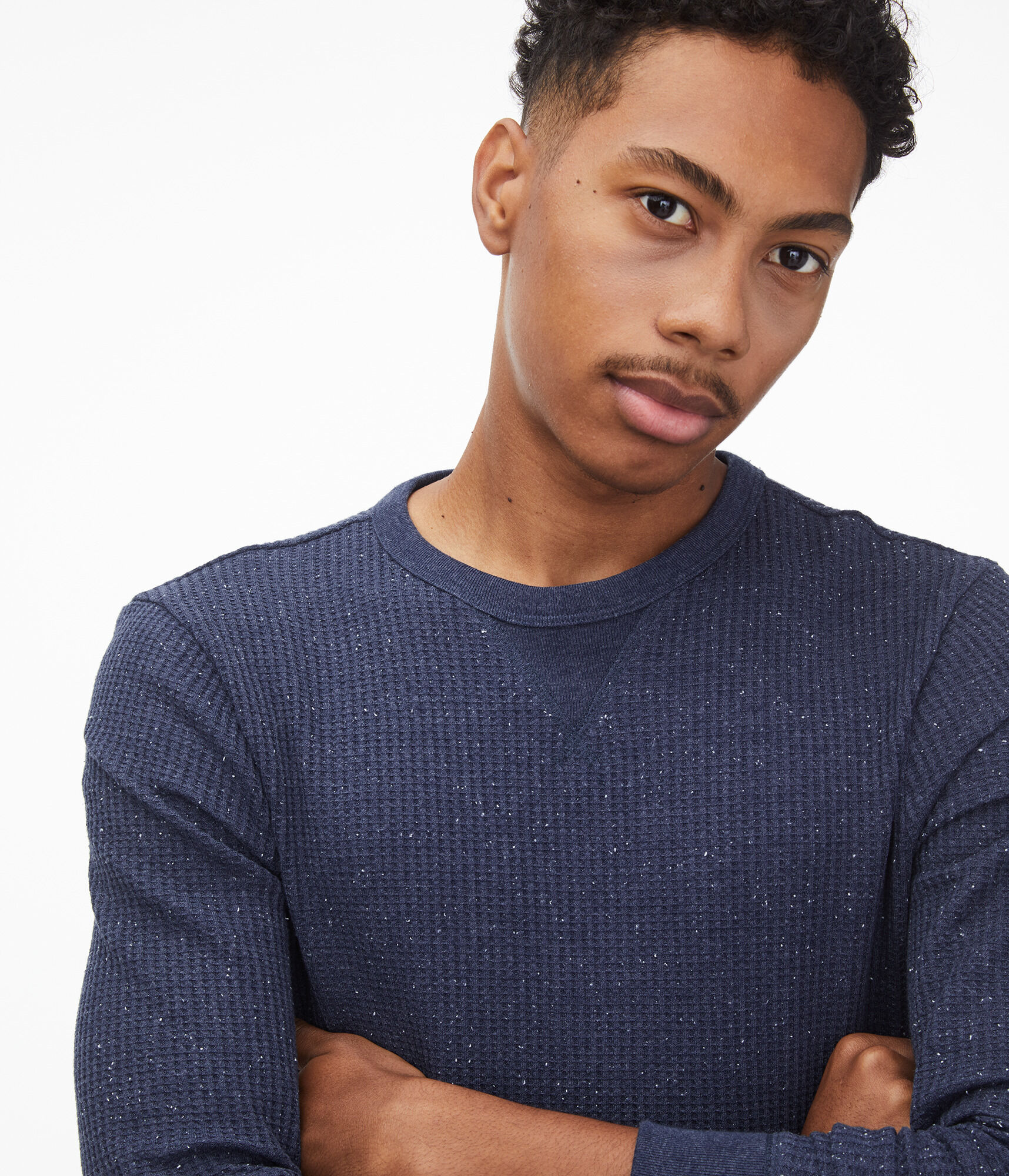 Long Sleeve Solid Crew Neck Thermal Tee