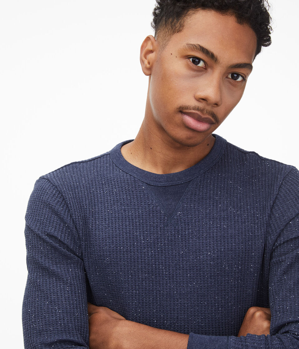 Long Sleeve Solid Crew Neck Thermal Tee