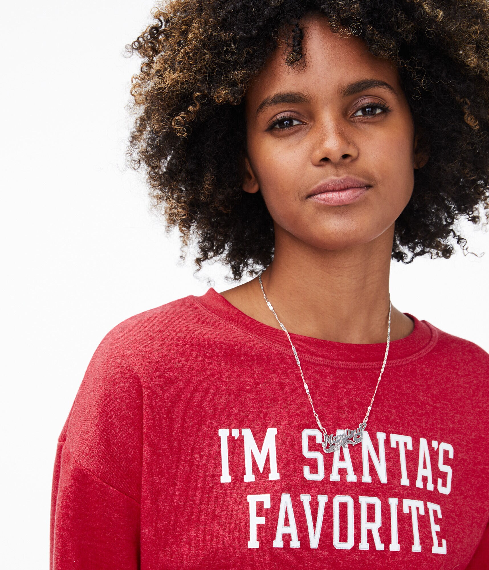 Santa's Favorite Cropped Crew Sweatshirt