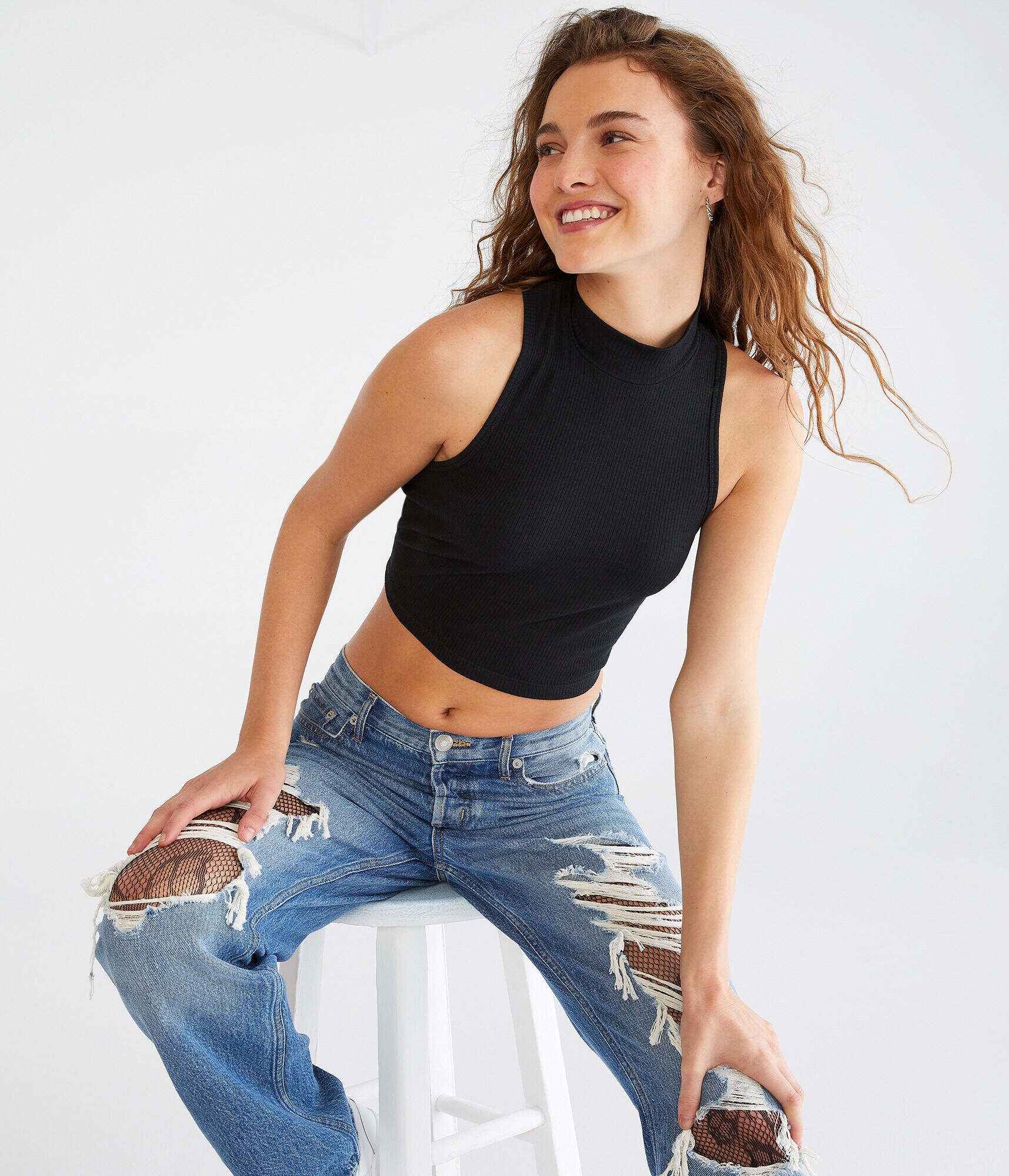 Seriously Soft Cropped Mock-Neck Tank