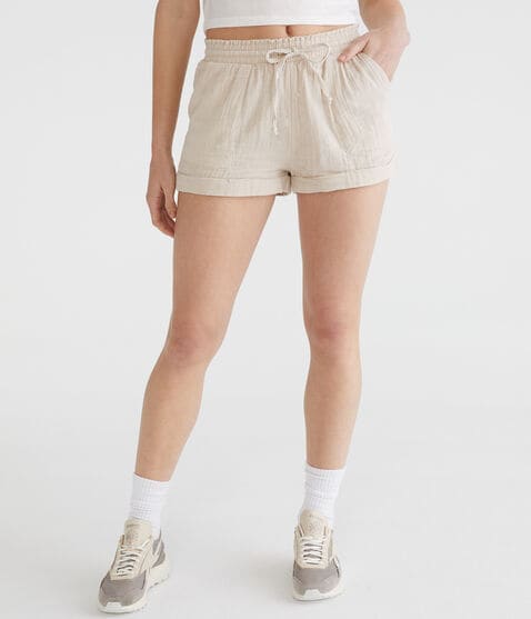 High-Rise Gauze Shorts