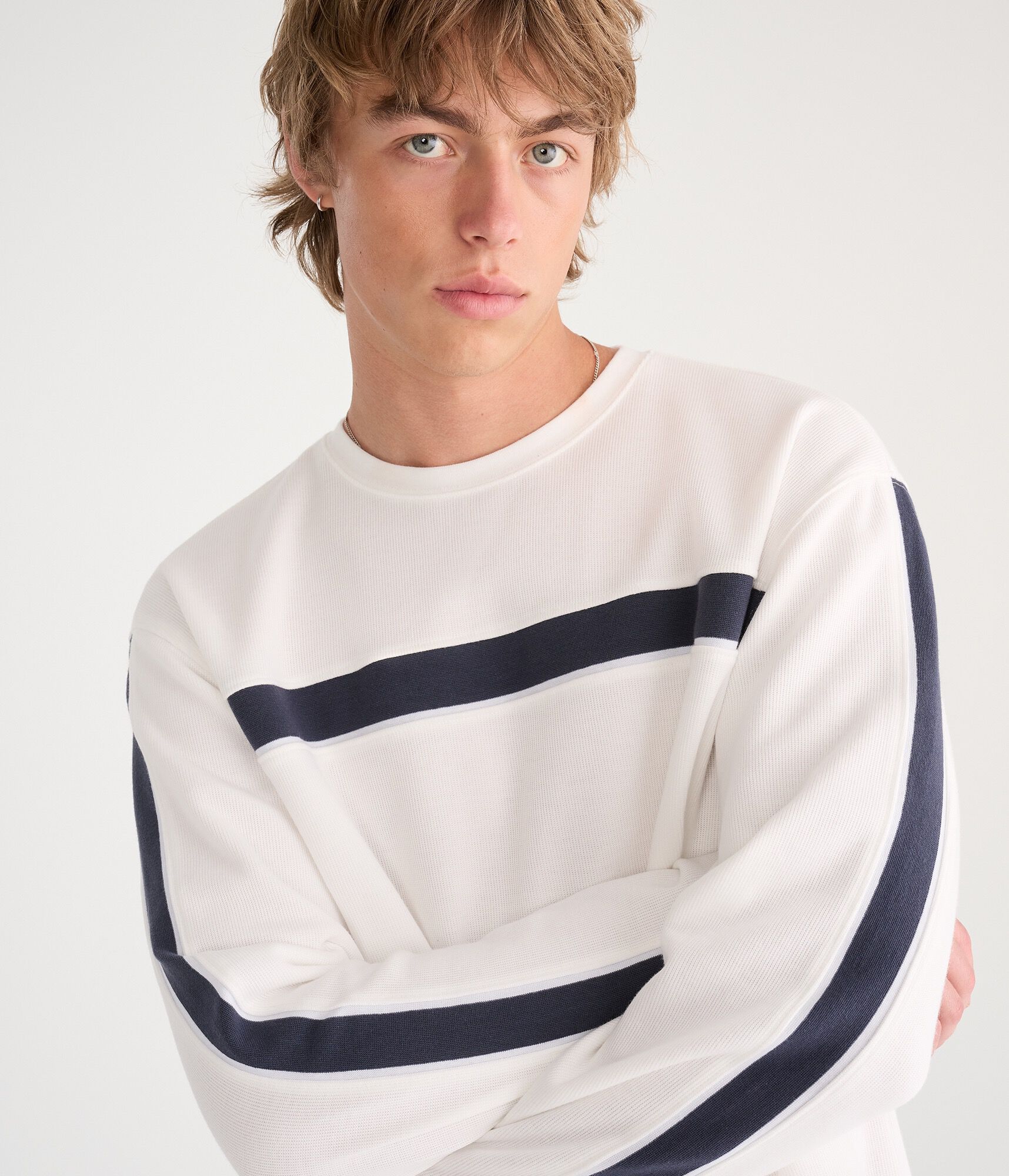 Long Sleeve Flat Stripes Thermal Tee