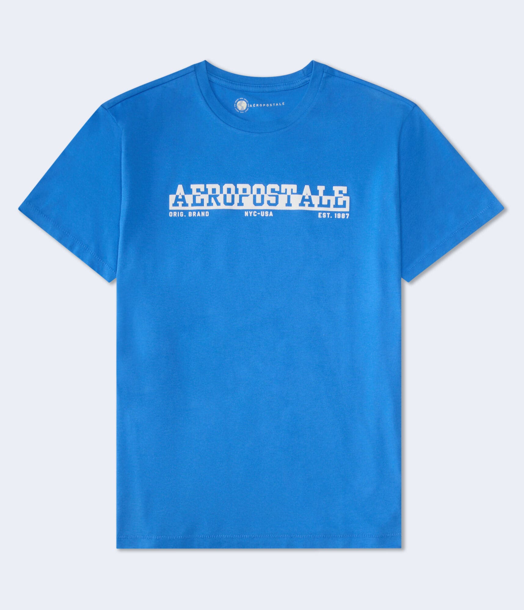 Aeropostale Split Logo Flocked Graphic Tee