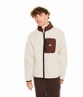 Sherpa Fleece Mock-Neck Jacket
