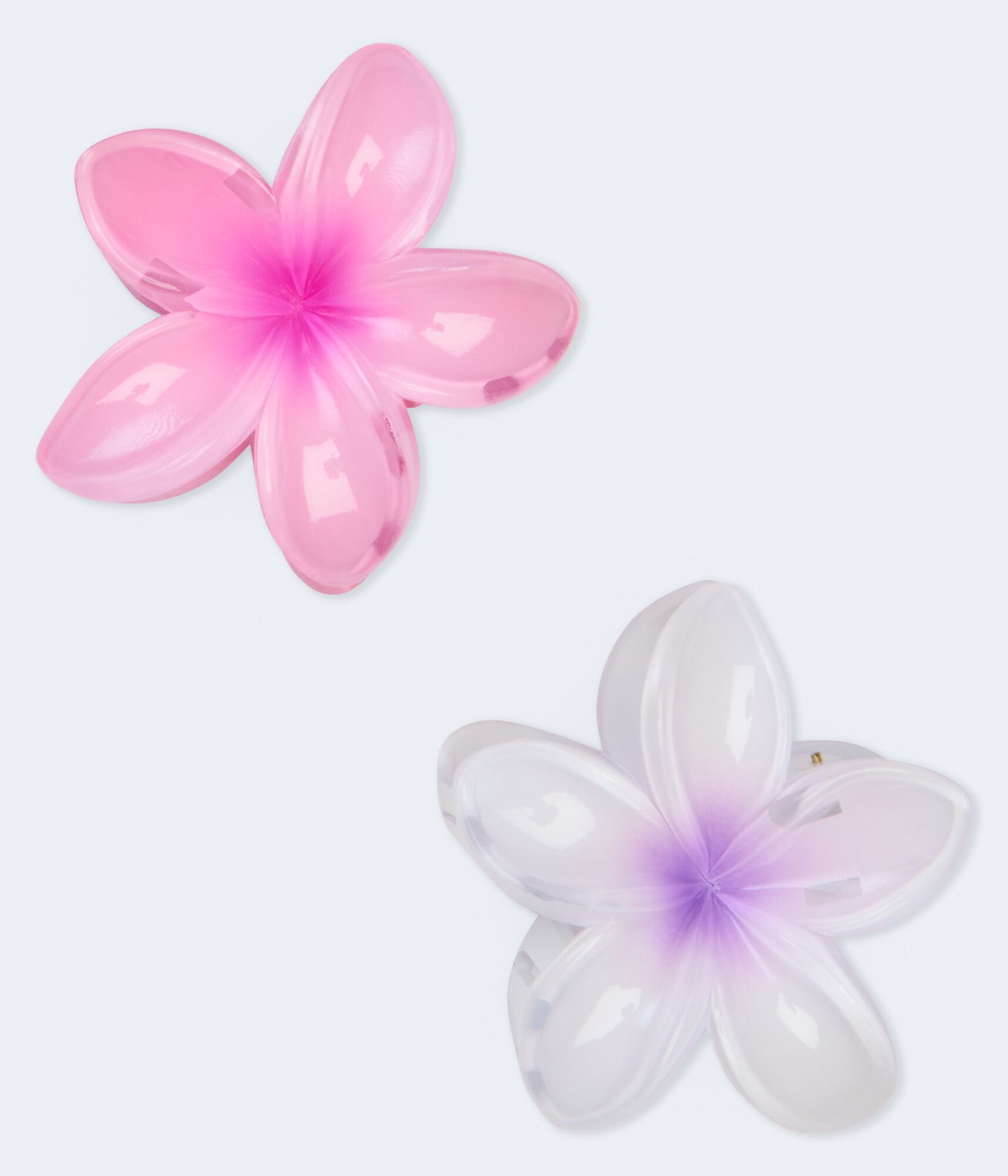Outlined Flower Claw Hair Clip 2-Pack
