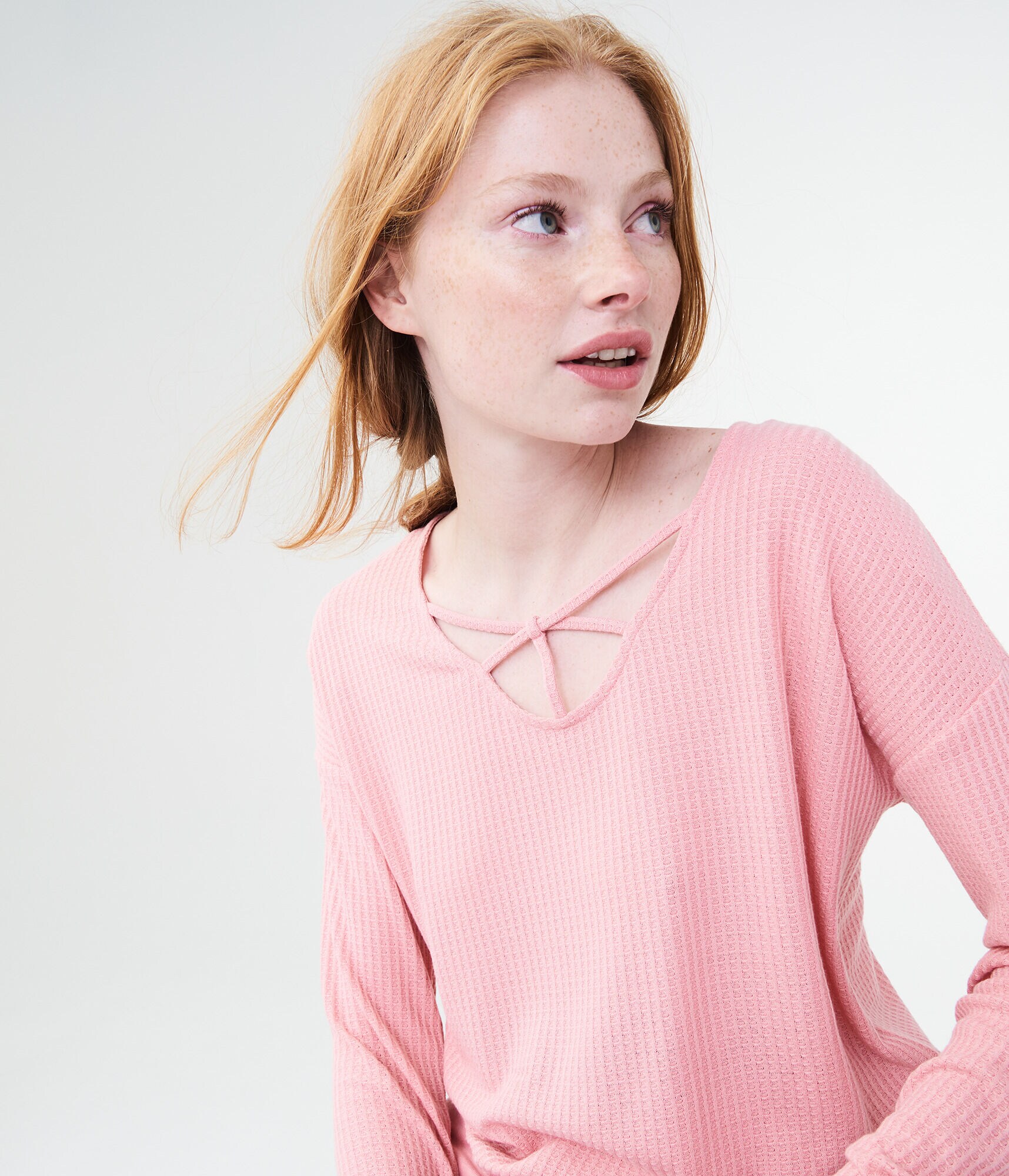 Long Sleeve Crisscross-Front Top