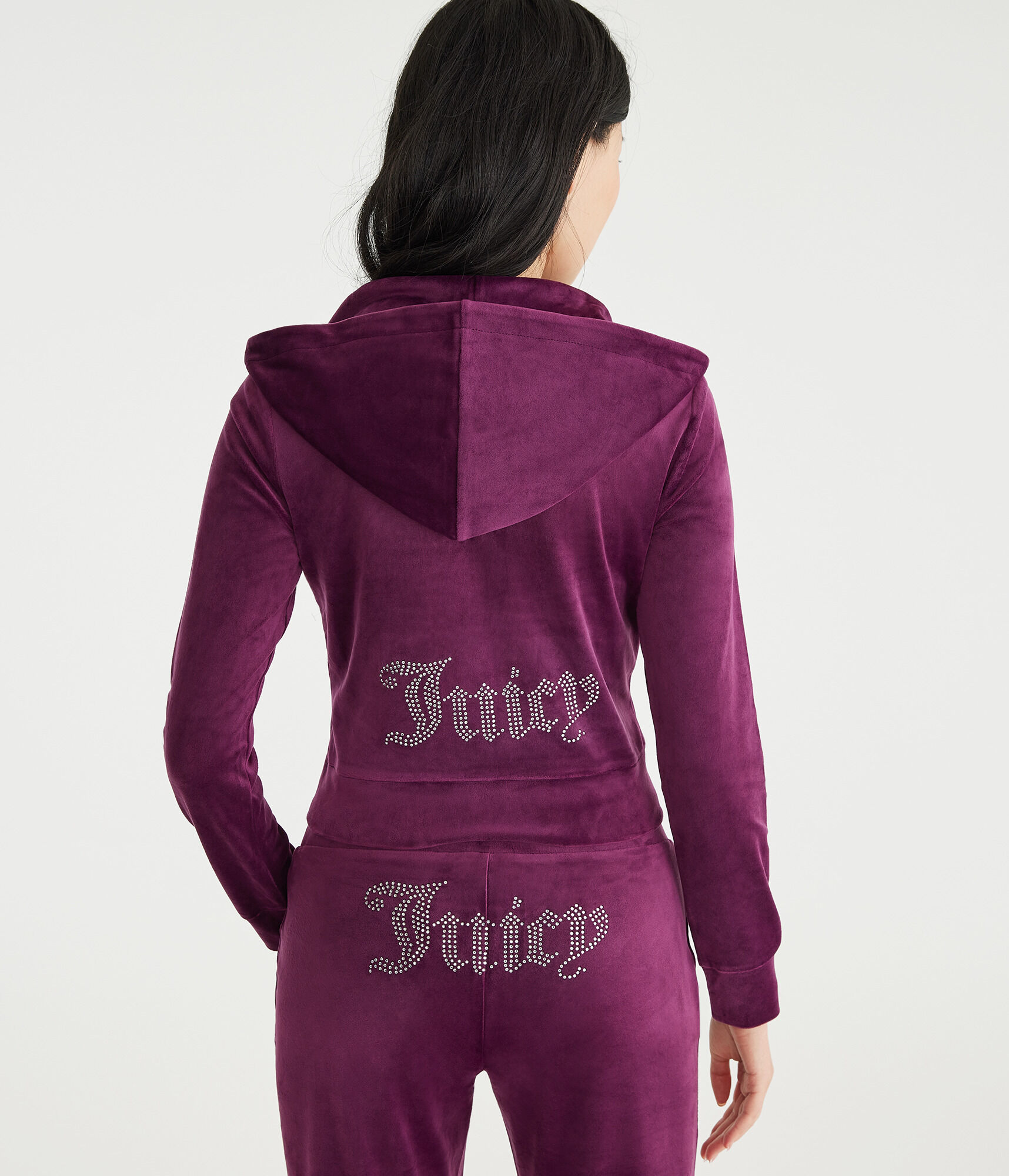 Juicy Couture Bling Velour Full-Zip Hoodie