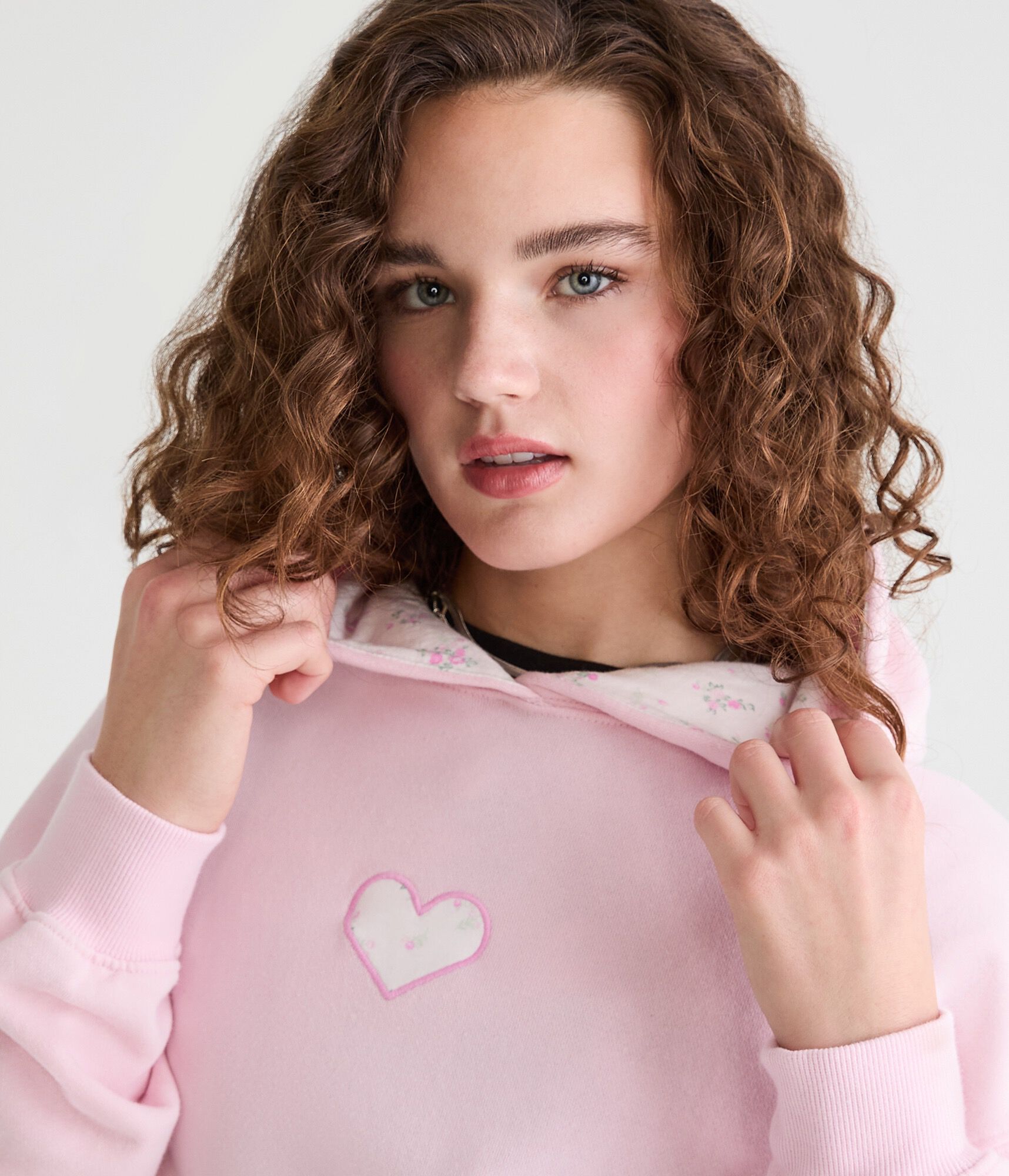 Cloud Soft Floral Heart Pullover Hoodie