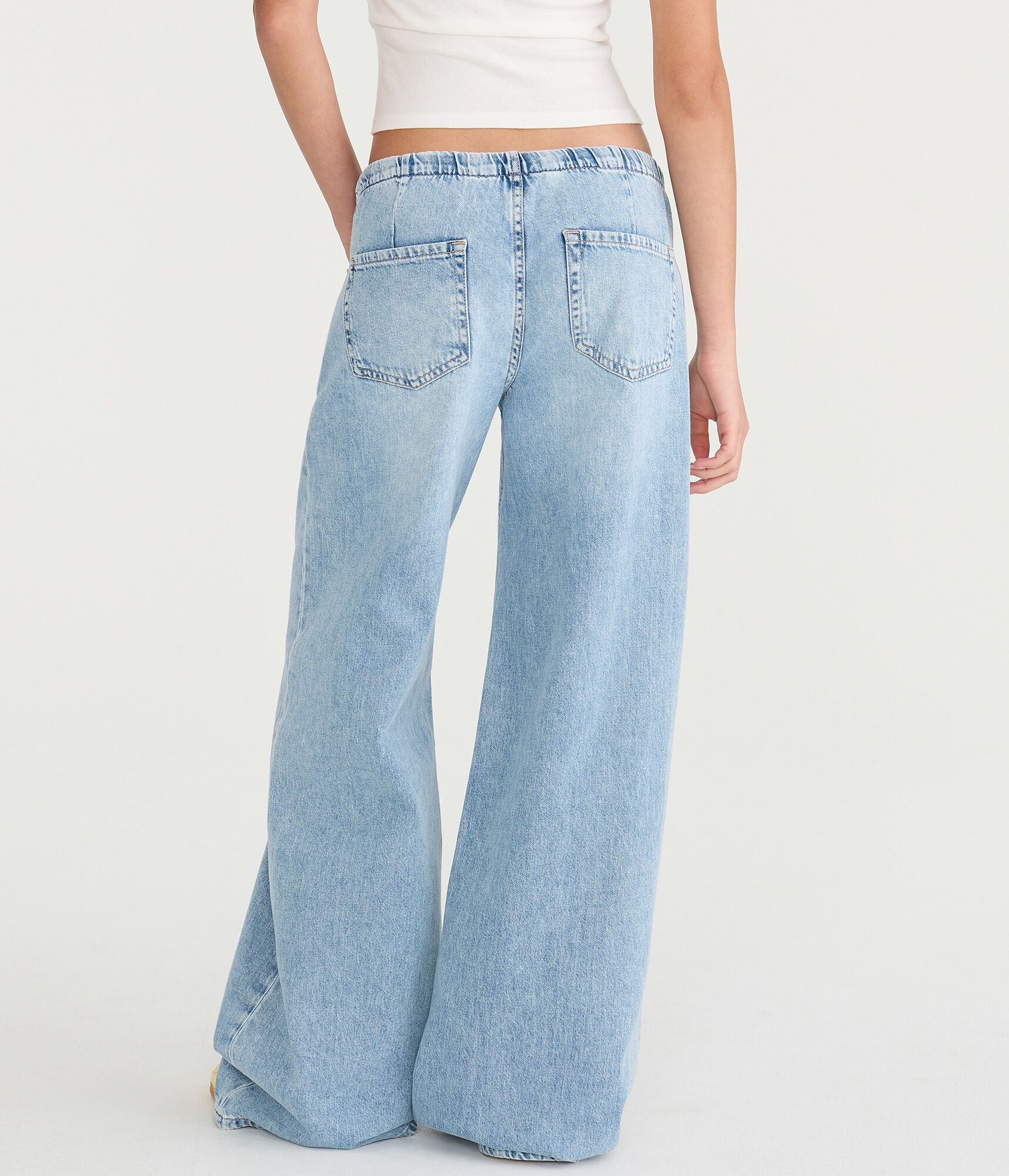 Super Low-Rise Ultra Wide Leg Denim Beach Pants