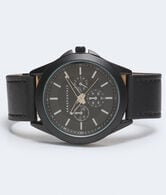 Chrono Faux Leather Analog Watch