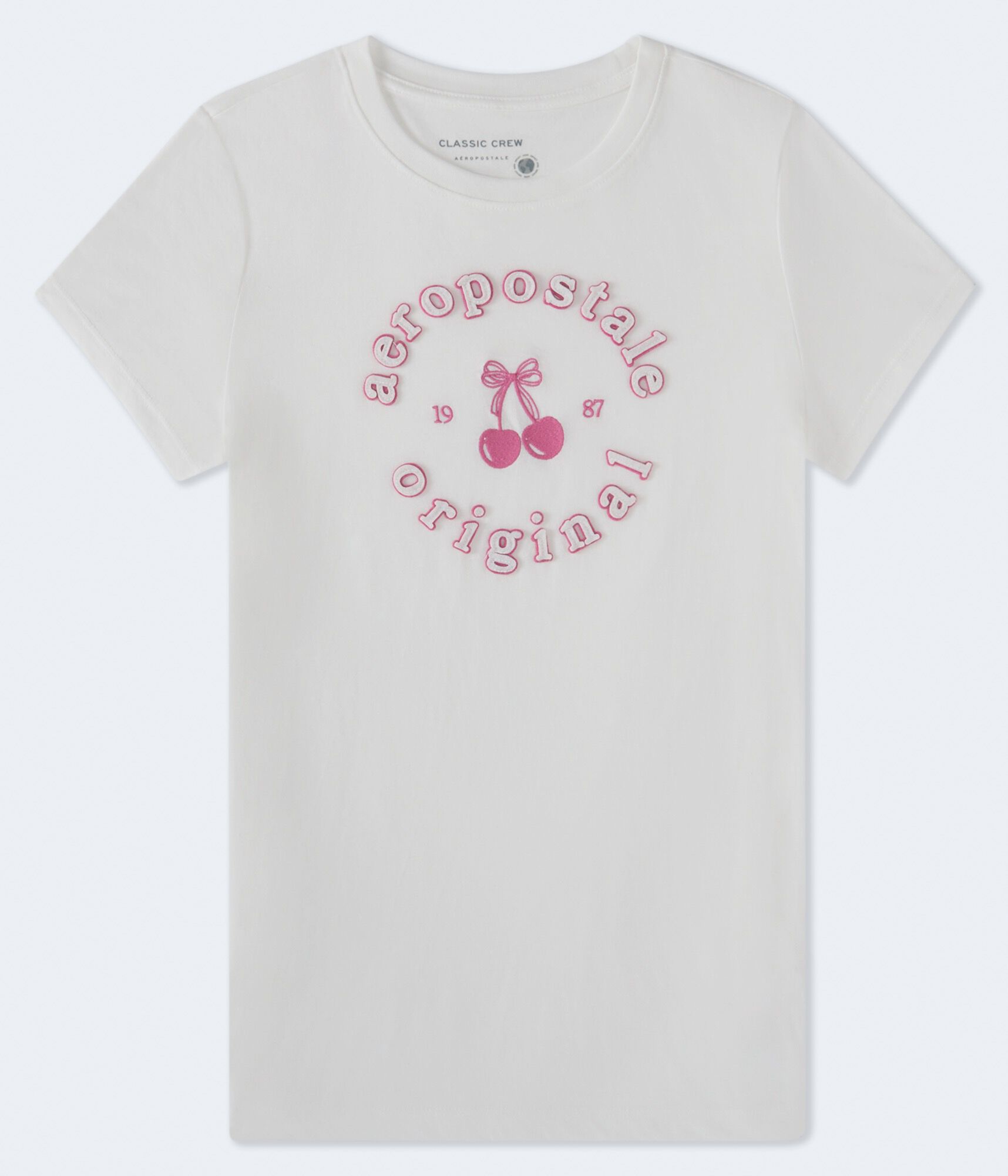 Aeropostale Circle Cherry Appliqu&eacute; Graphic Tee