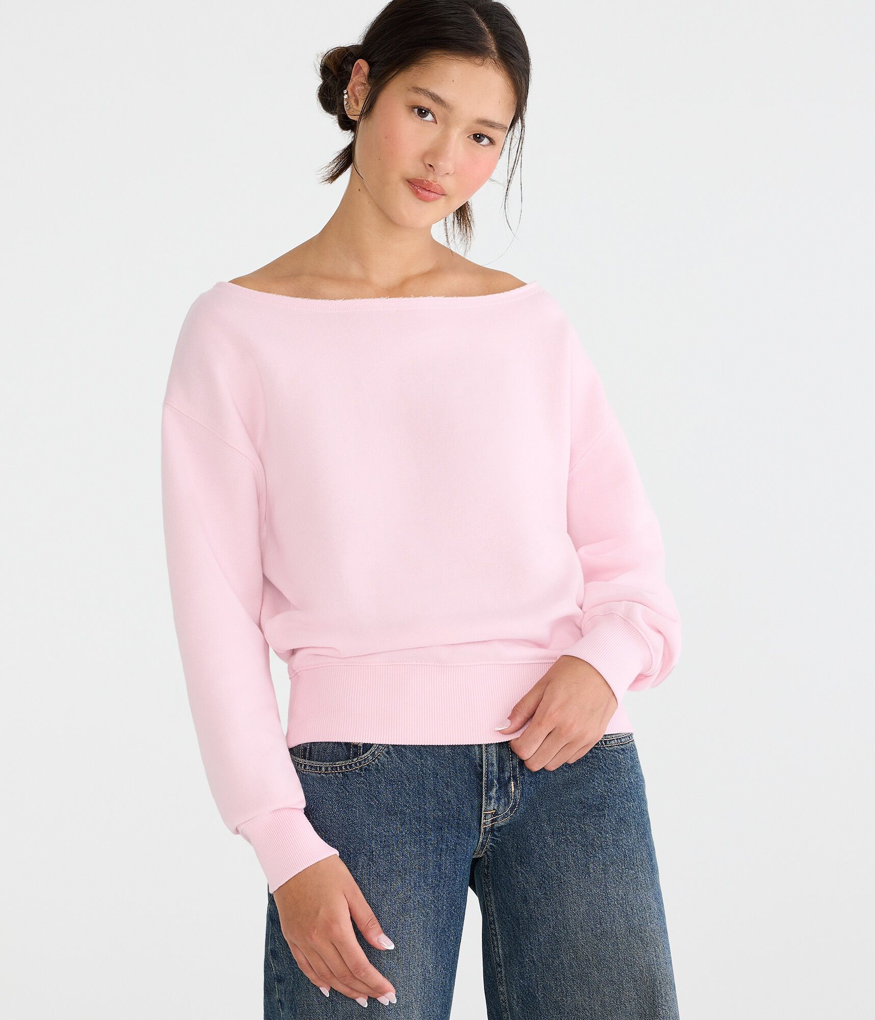 Cloud Soft Oversized Off-The-Shoulder Sweatshirt