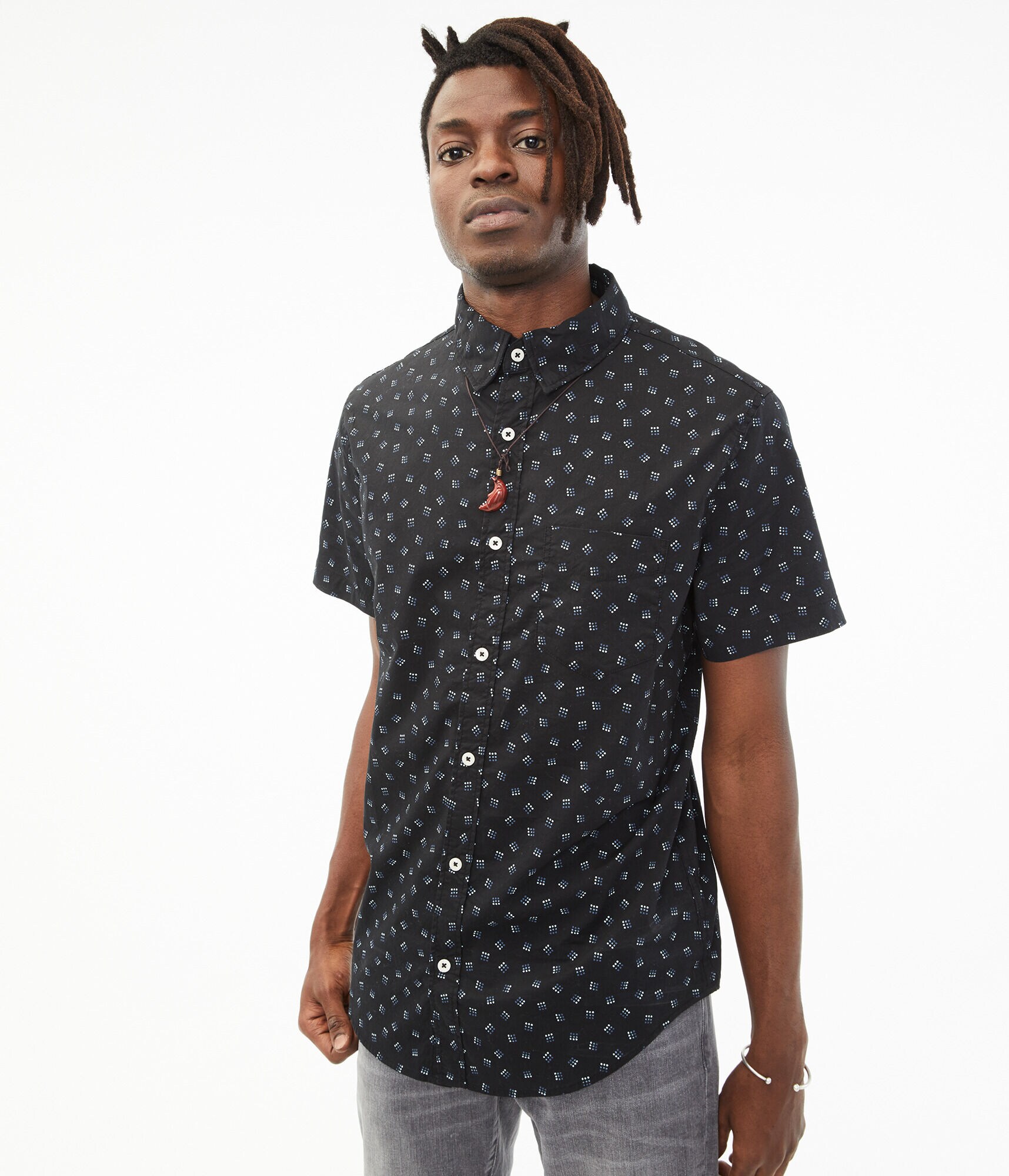 Geometric Button-Down Shirt