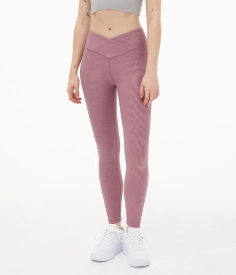 Ribbed High-Rise Crossover Leggings