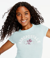 Aeropostale Arch Rose Appliqué Graphic Tee