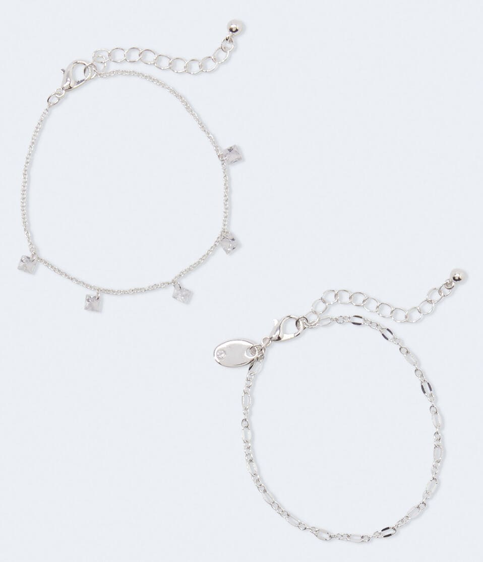 Rhinestones & Chain Bracelet 2-Pack