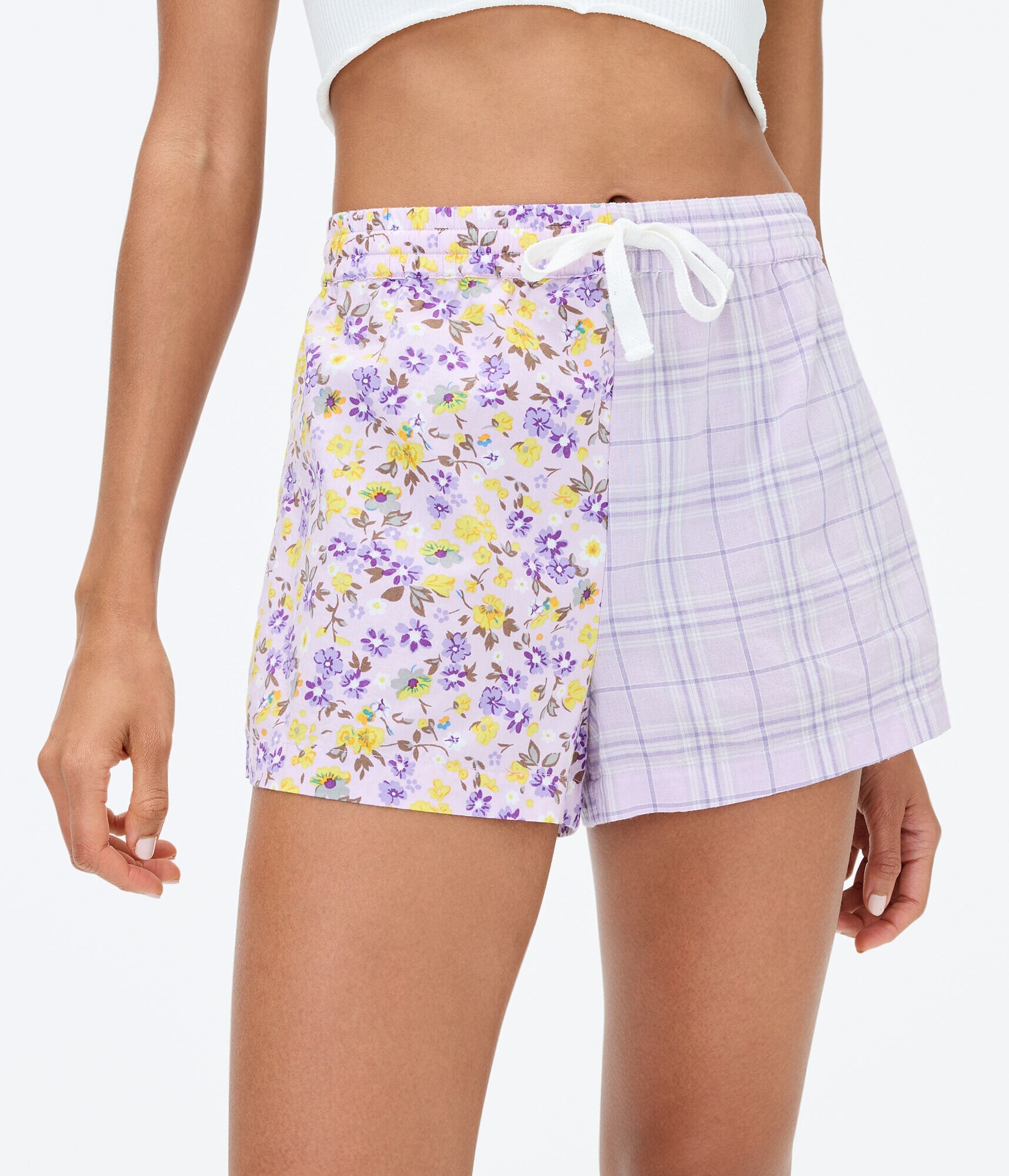 Mixed Print HighWaisted Sleep Boxer Shorts