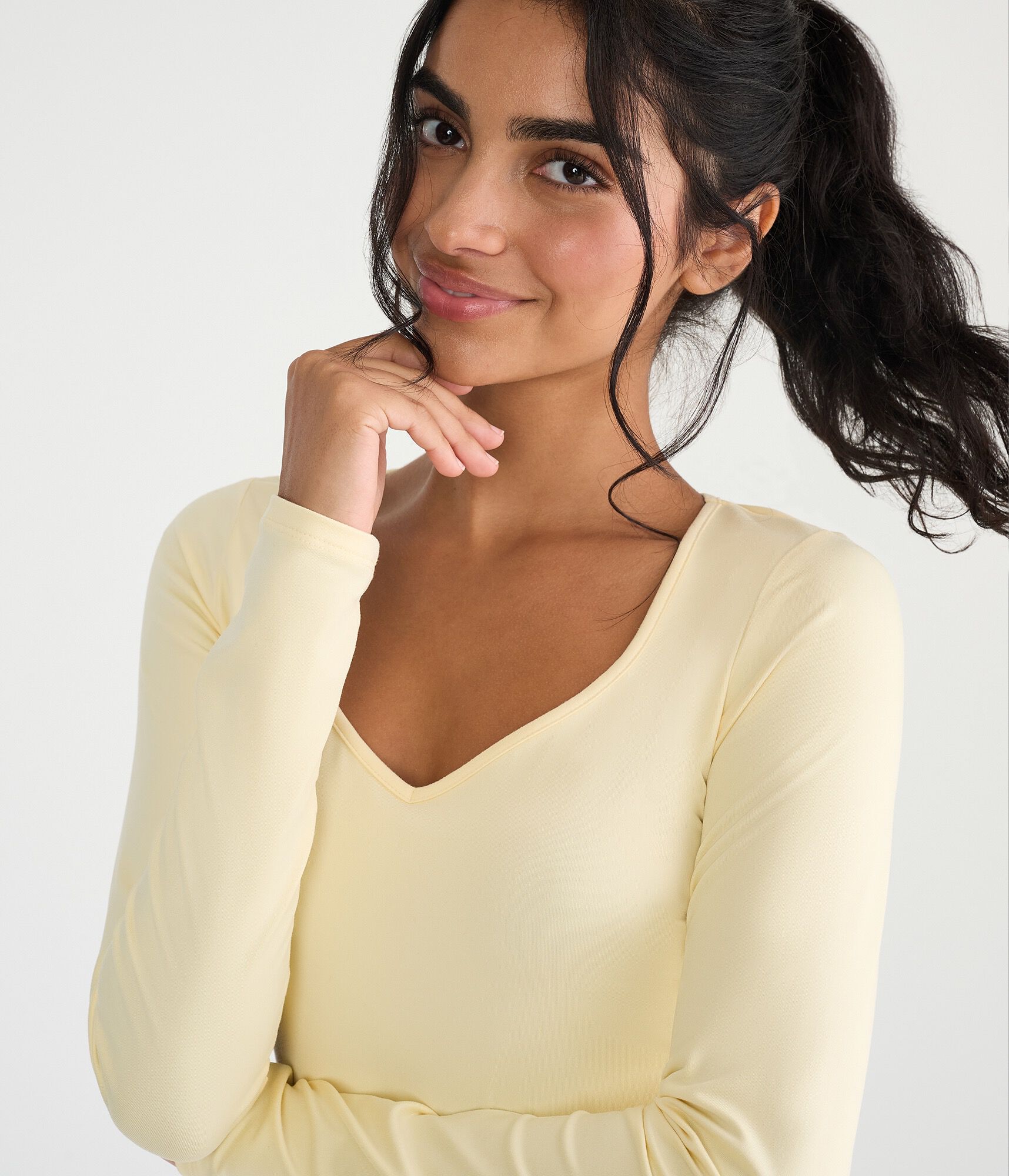 Long Sleeve Buttery Soft Seamless Sweetheart Tee