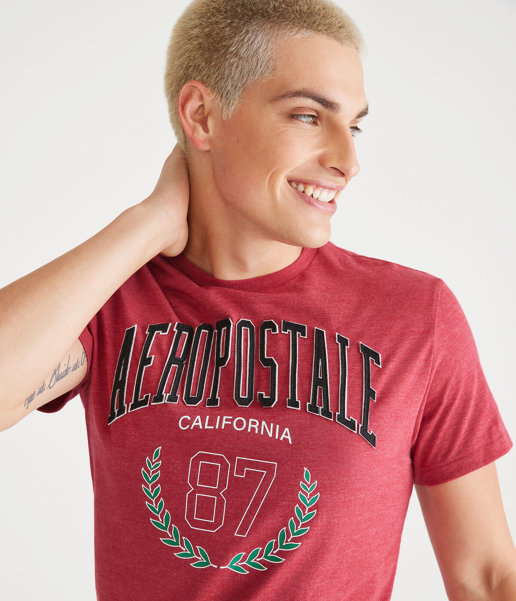 Aeropostale Arch 87 Appliqu&eacute; Graphic Tee