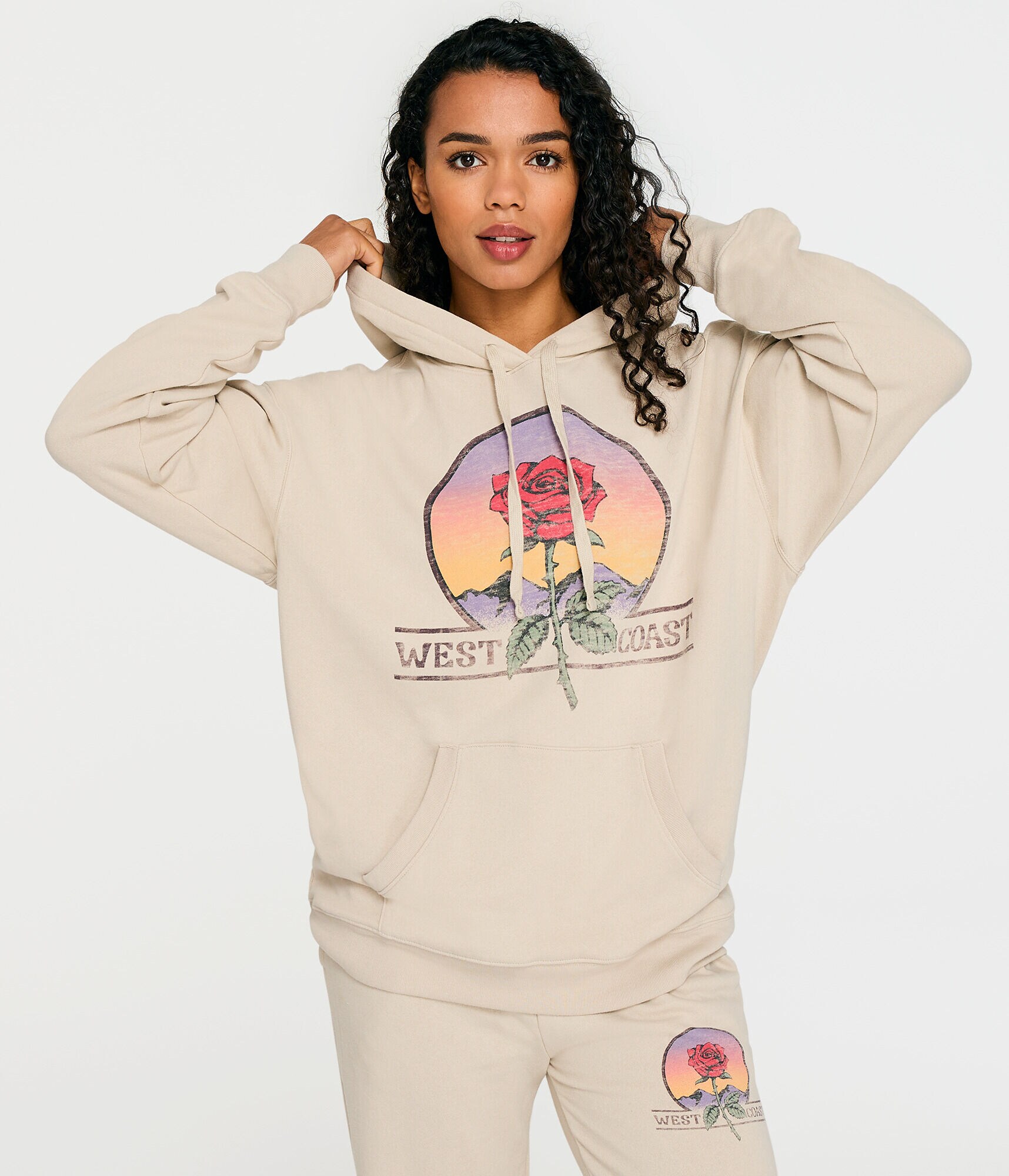 West Coast Rose Boyfriend Pullover Hoodie