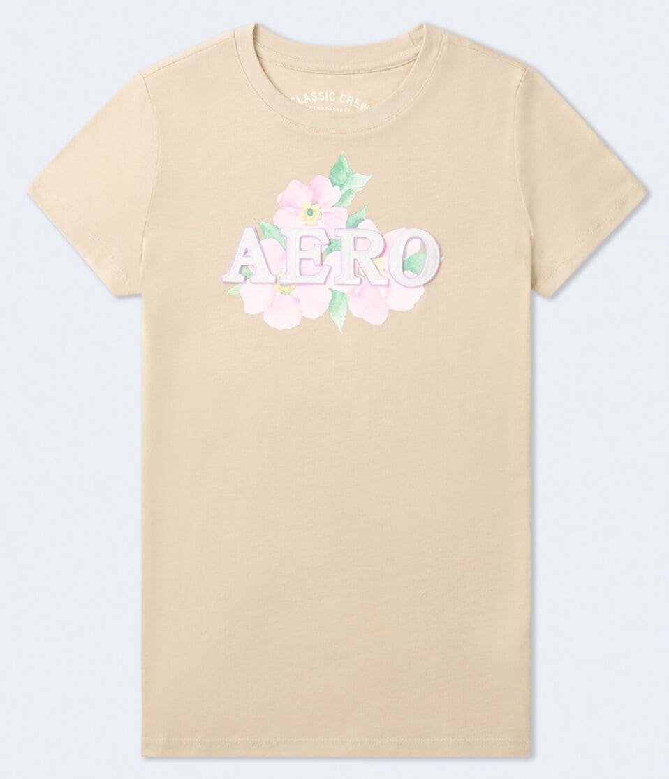Aero Floral Logo Appliqué Graphic Tee