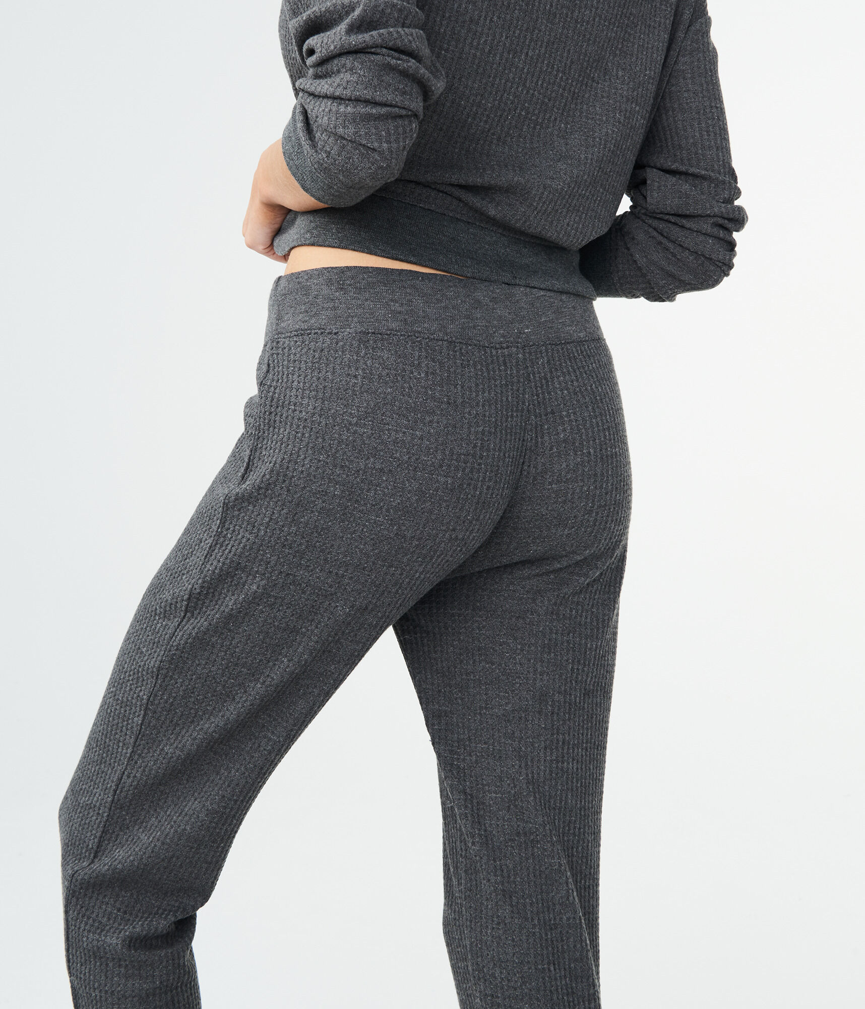 Solid Waffle-Knit Joggers