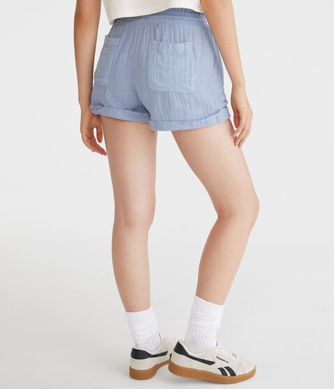 High-Rise Gauze Shorts