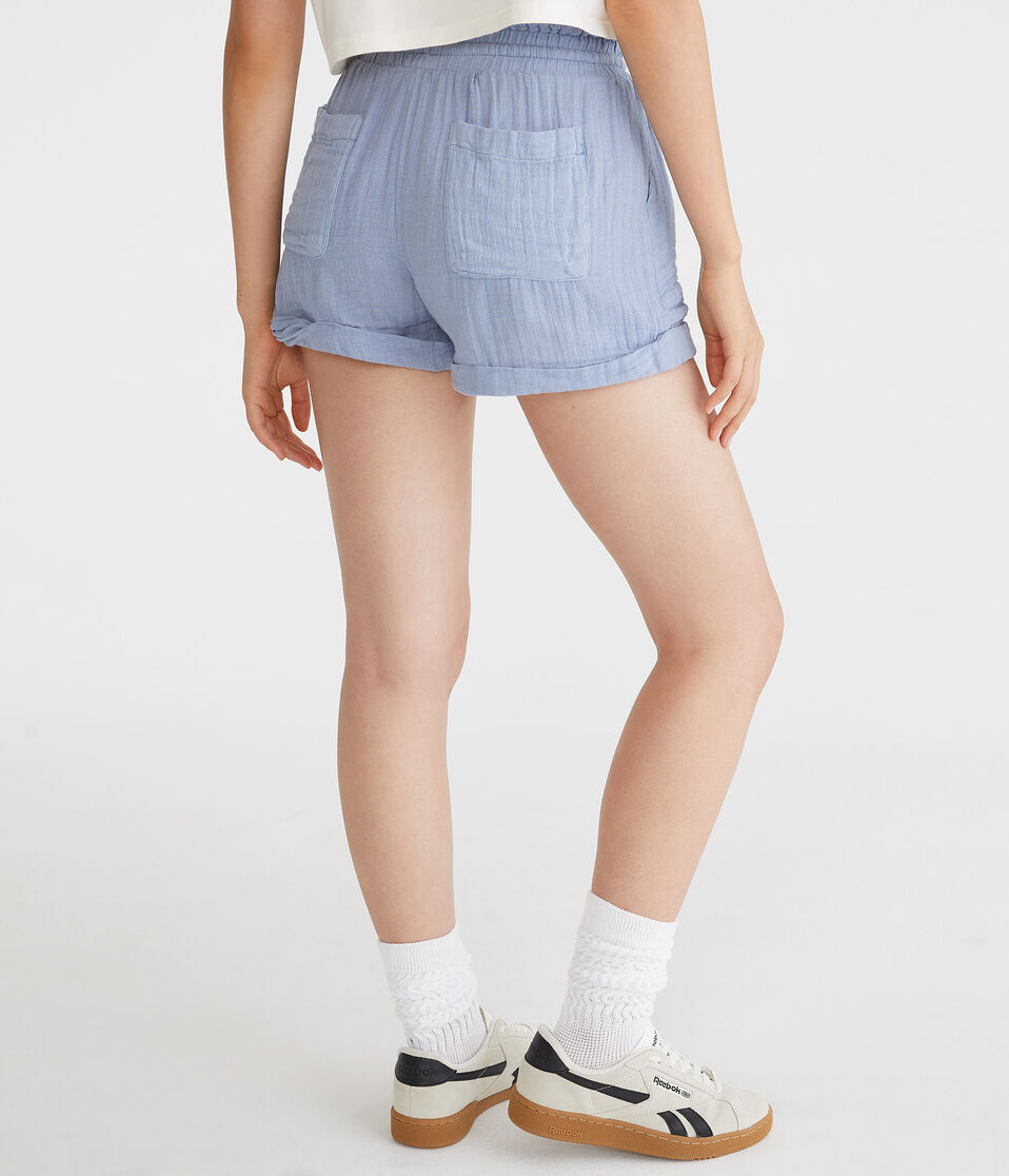 High-Rise Gauze Shorts