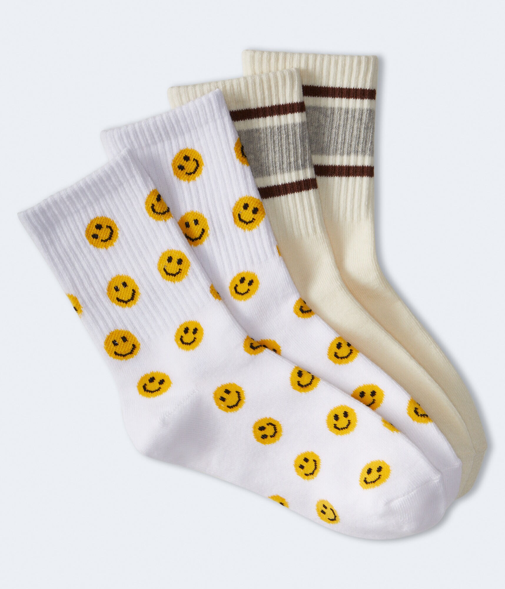 Smileys &amp; Stripes Crew Sock 2-Pack
