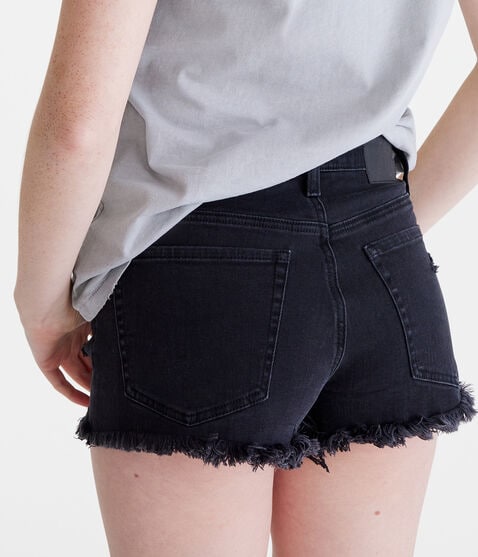 High-Rise Denim Shorty Shorts
