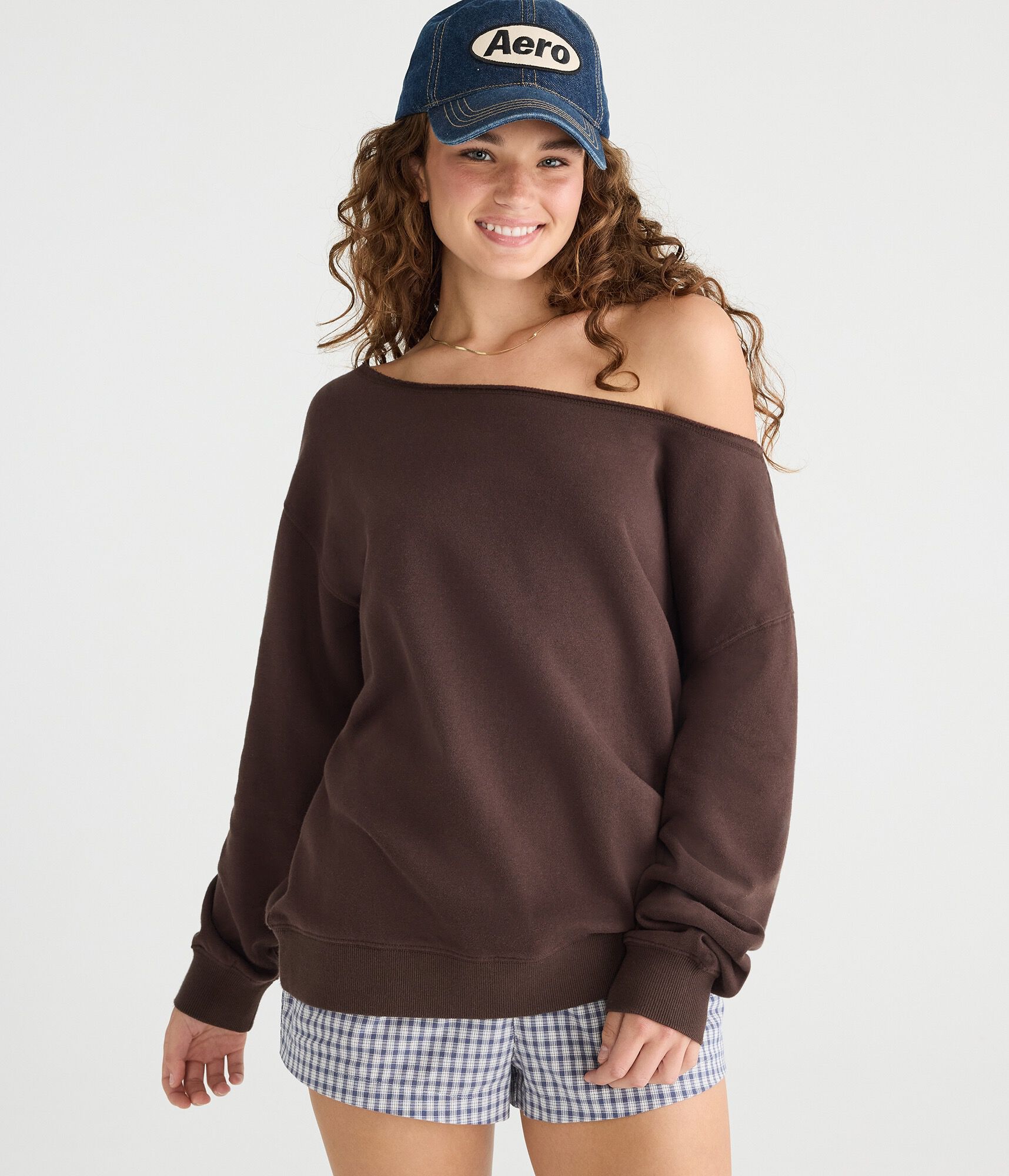Cloud Soft Oversized Off-The-Shoulder Sweatshirt