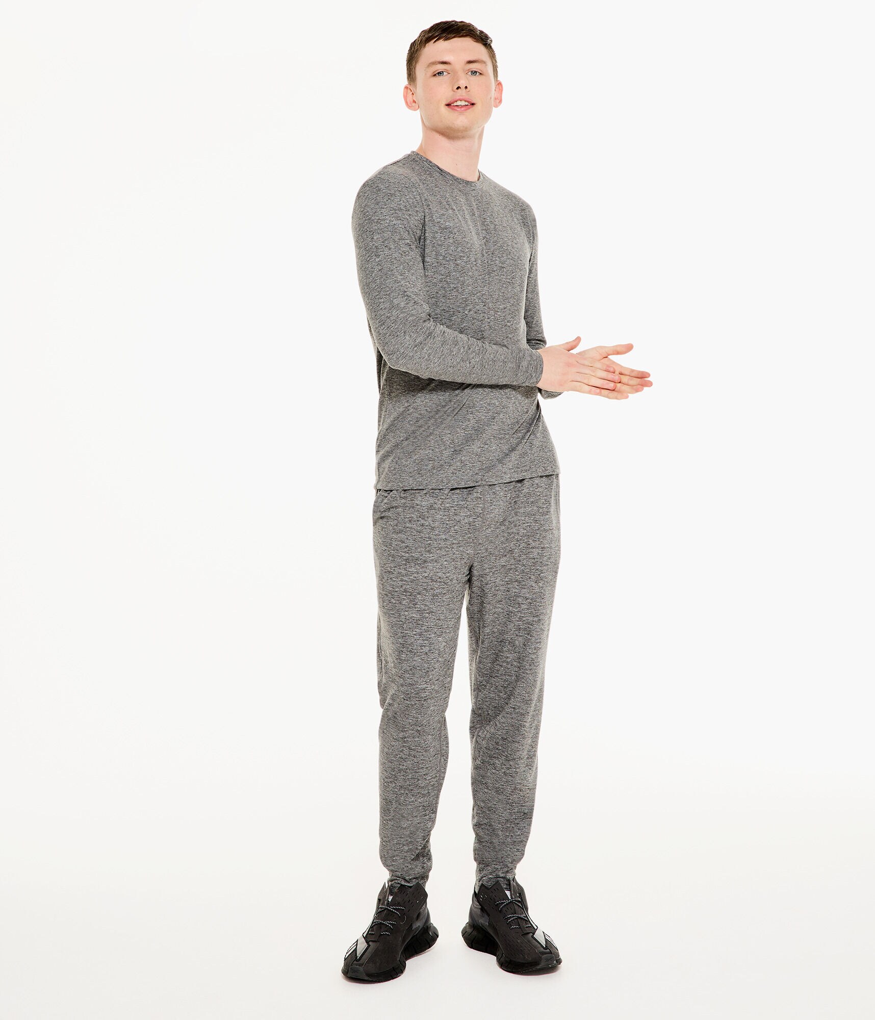 Long Sleeve Space-Dye Stretch Sleep Tee