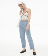 Crisscross Lace-Trim Cropped Cami