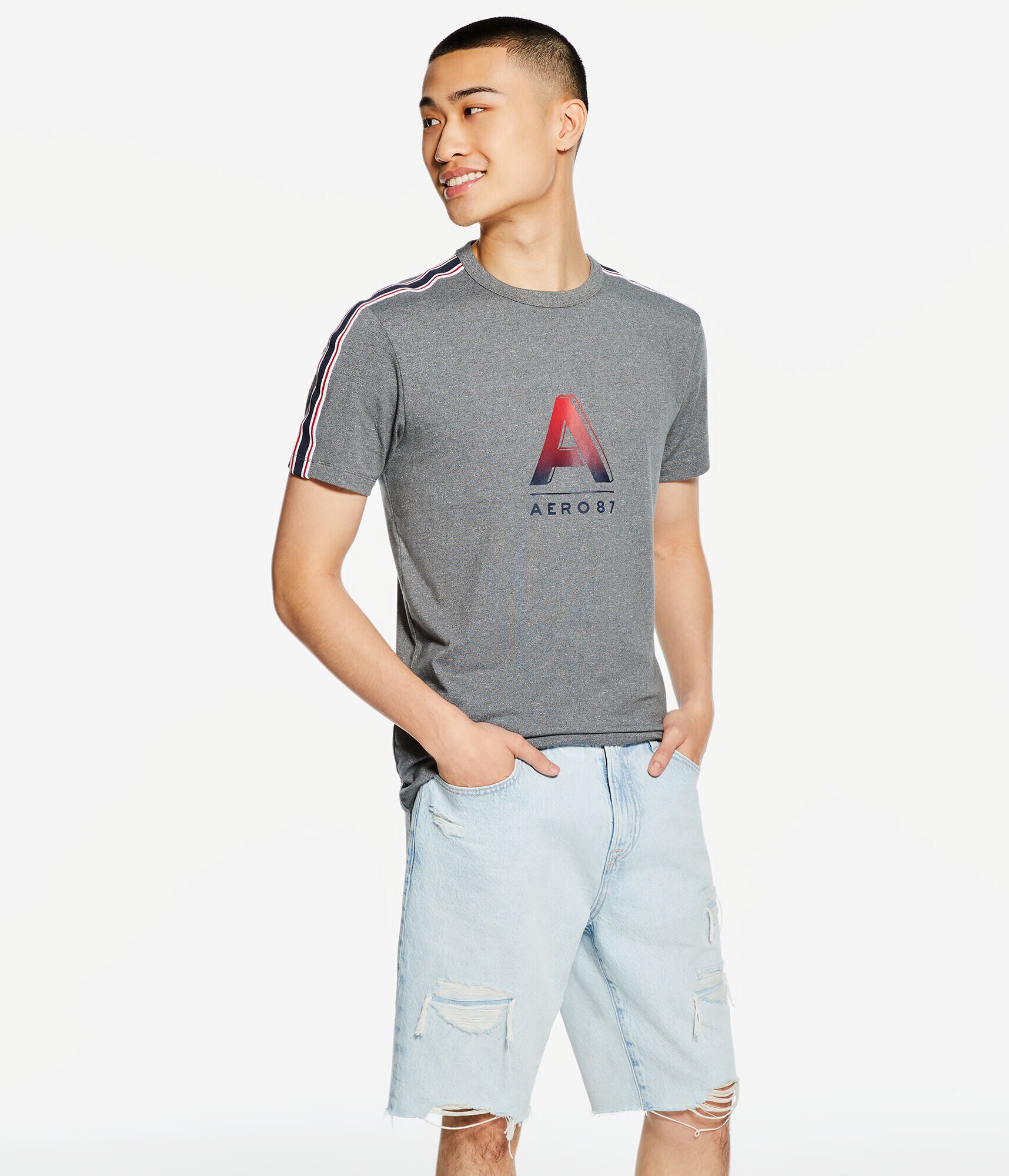 Aero 87 Sleeve Tape Stretch Graphic Tee