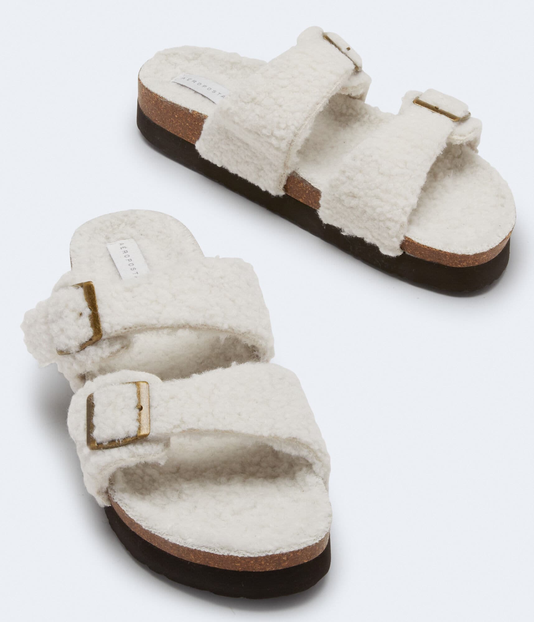 Fleece Double-Strap Slide Sandal