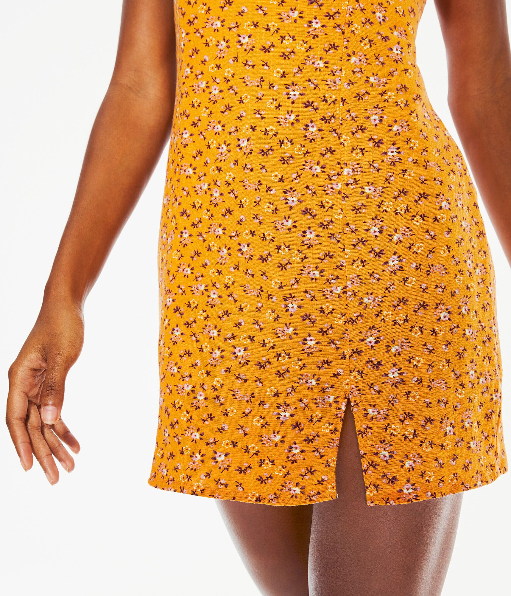 Floral Notch-Neck V-Wire Bustier Dress