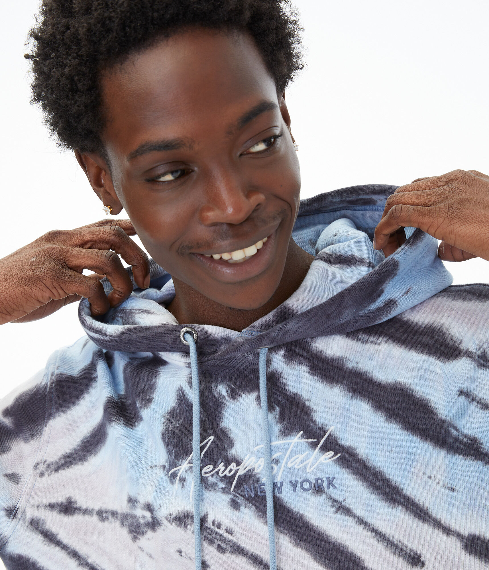 Aeropostale Script Logo Tie-Dye Pullover Hoodie