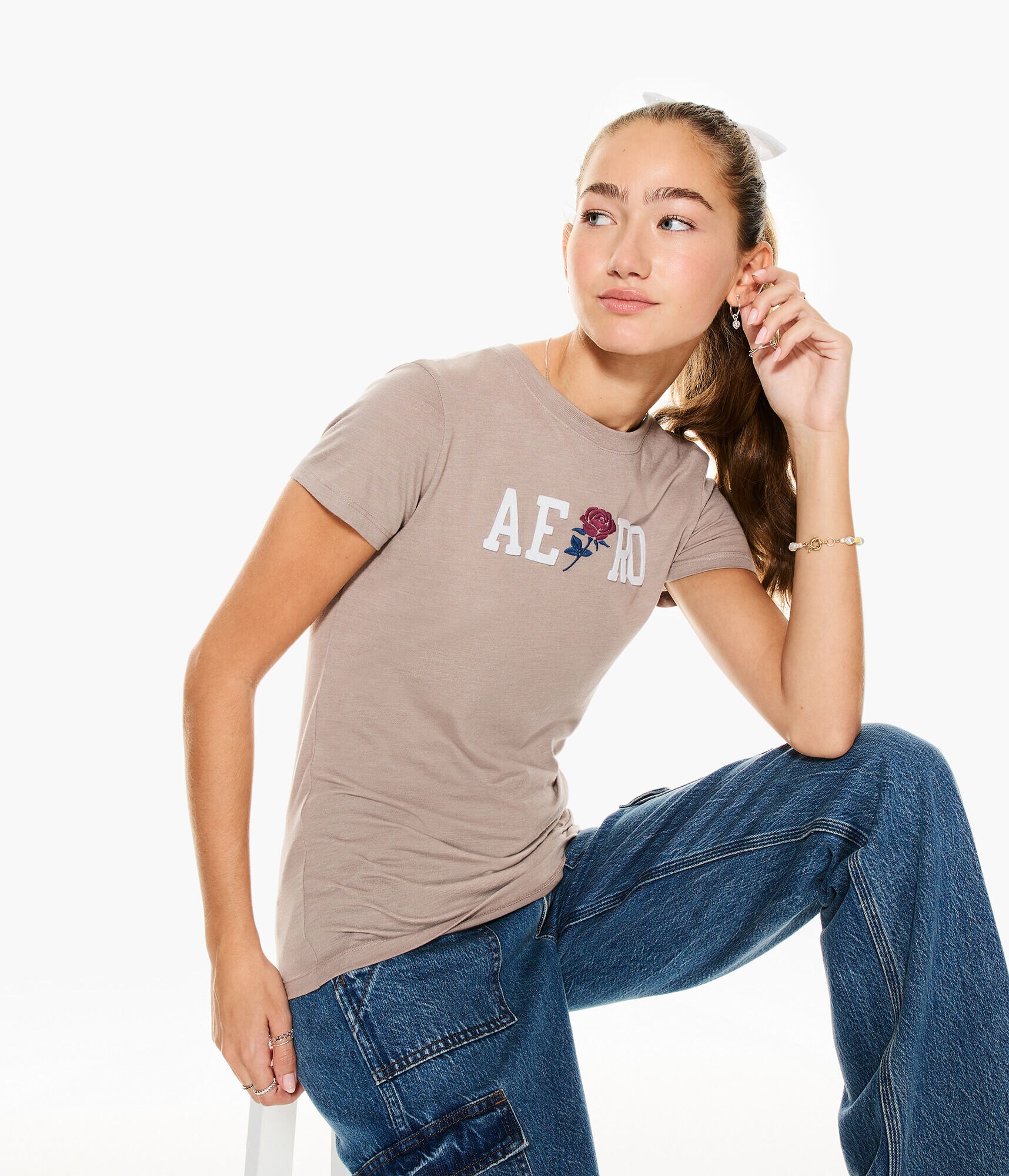 Aero Rose Appliqu&eacute; Graphic Tee