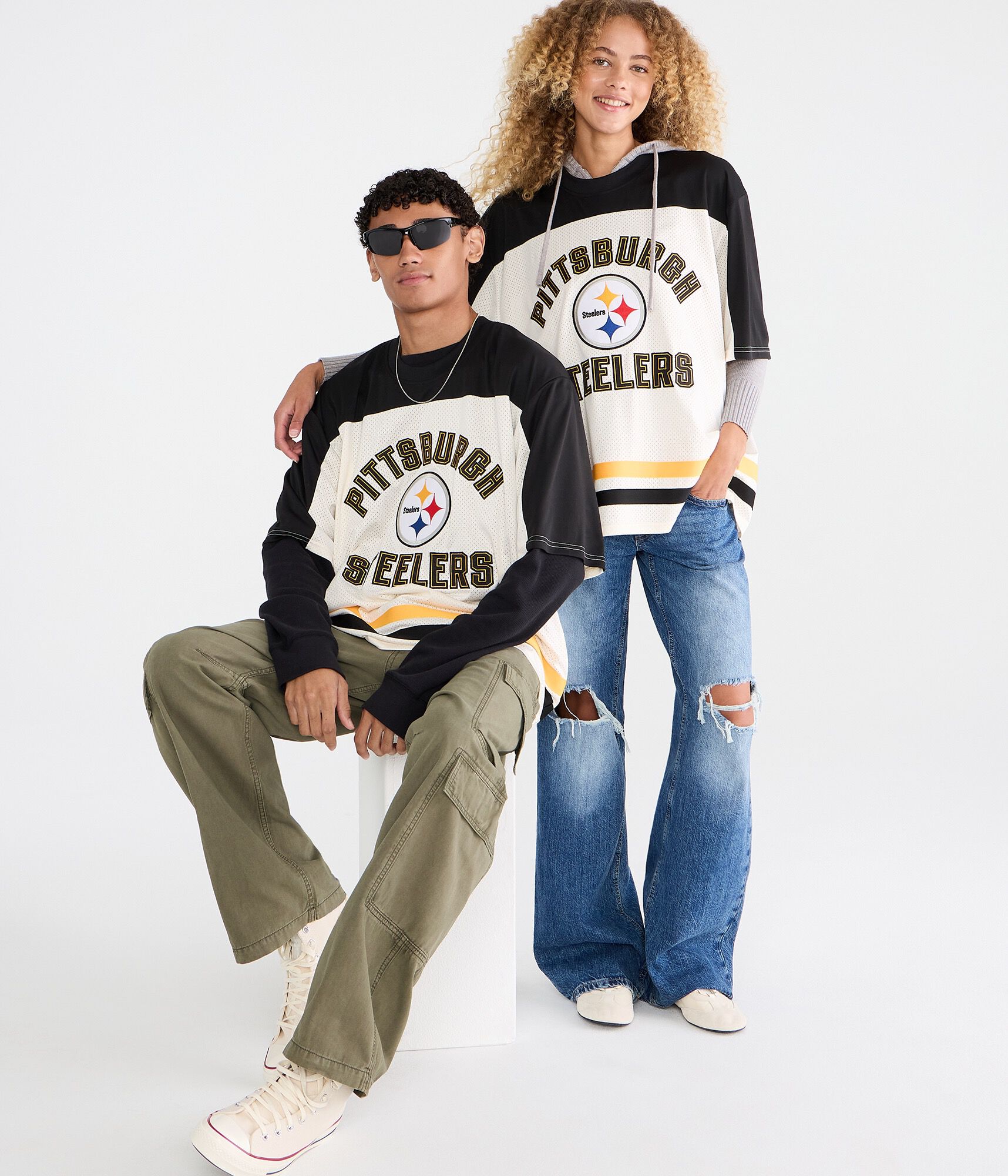 Pittsburgh Steelers Colorblock Mesh Top