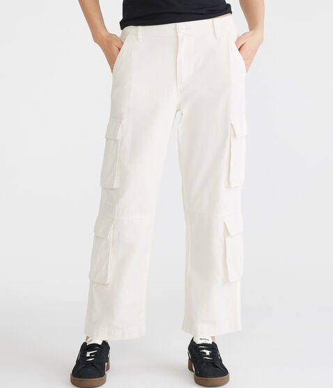 Double-Pocket Cropped Utility Cargo Pants Double-Pocket Cropped Utility Cargo Pants