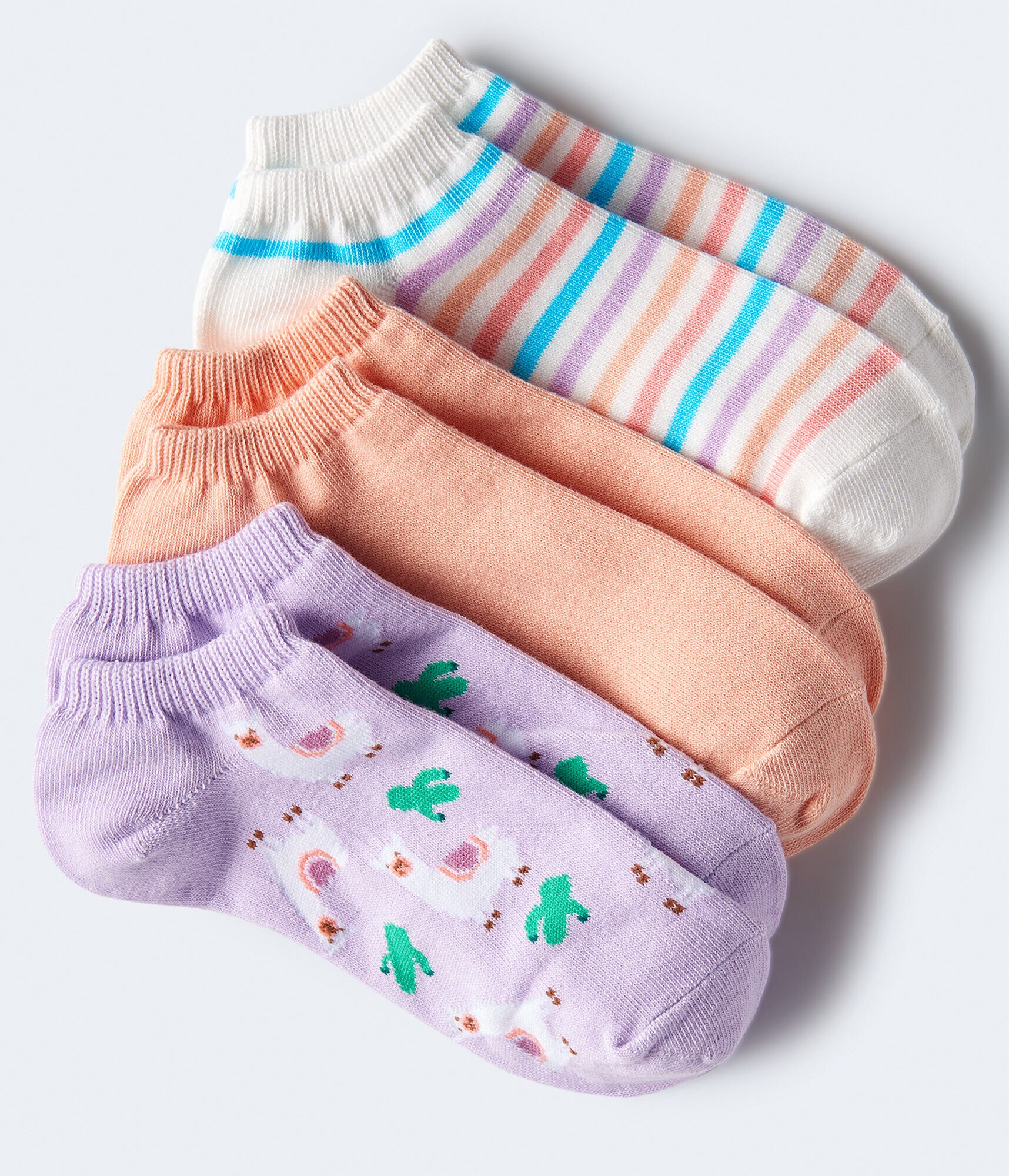 Llama Cacti Ankle Sock 3-Pack