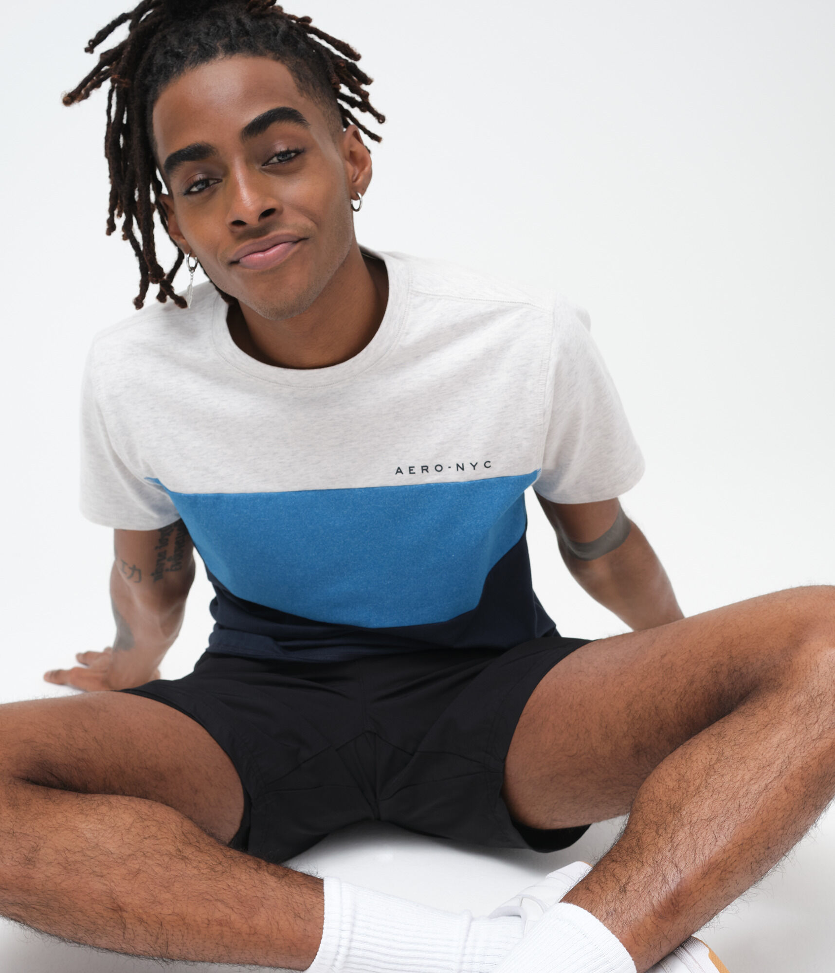 Aero NYC Colorblocked Stretch Graphic Tee